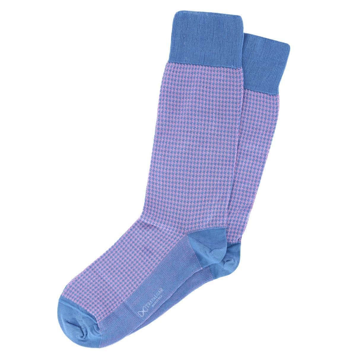 Doyle Houndstooth Design Mercerized Cotton Mid-Calf Socks - Image 12
