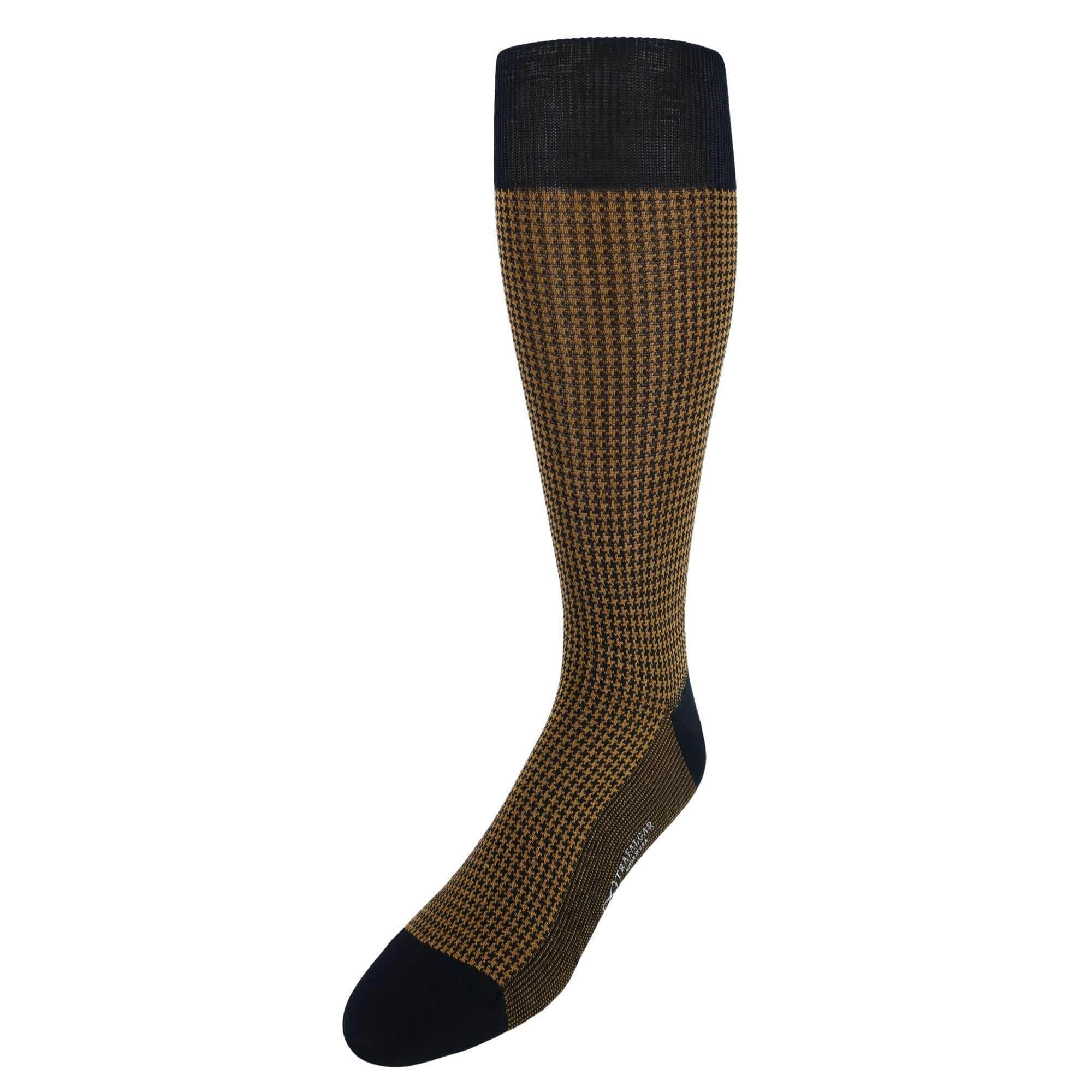 Doyle Houndstooth Design Mercerized Cotton Mid-Calf Socks - Image 3