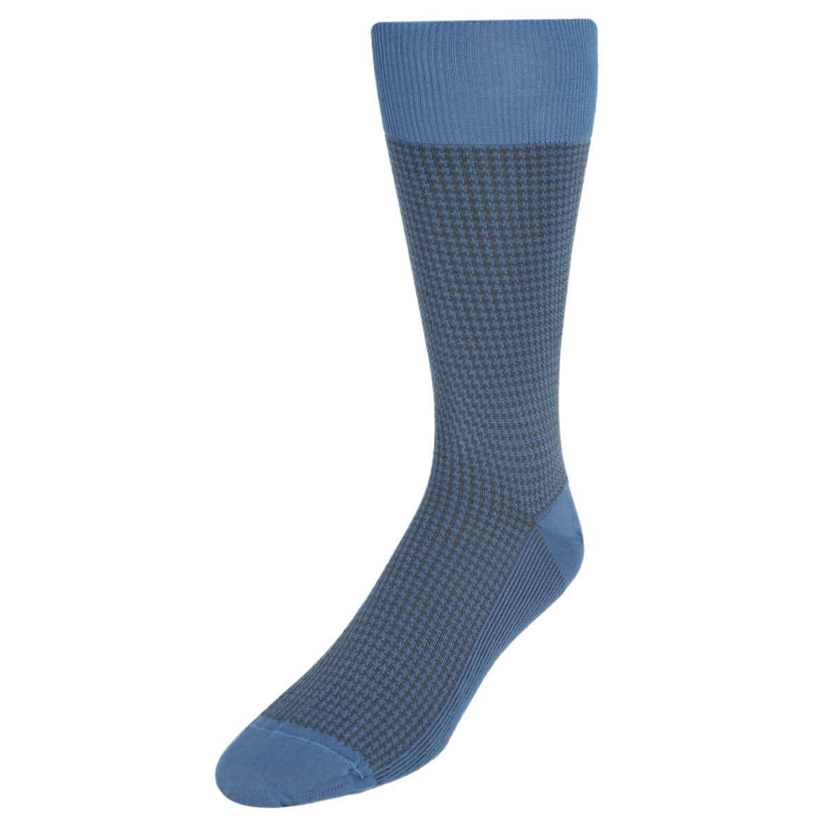 Doyle Houndstooth Design Mercerized Cotton Mid-Calf Socks - Image 7