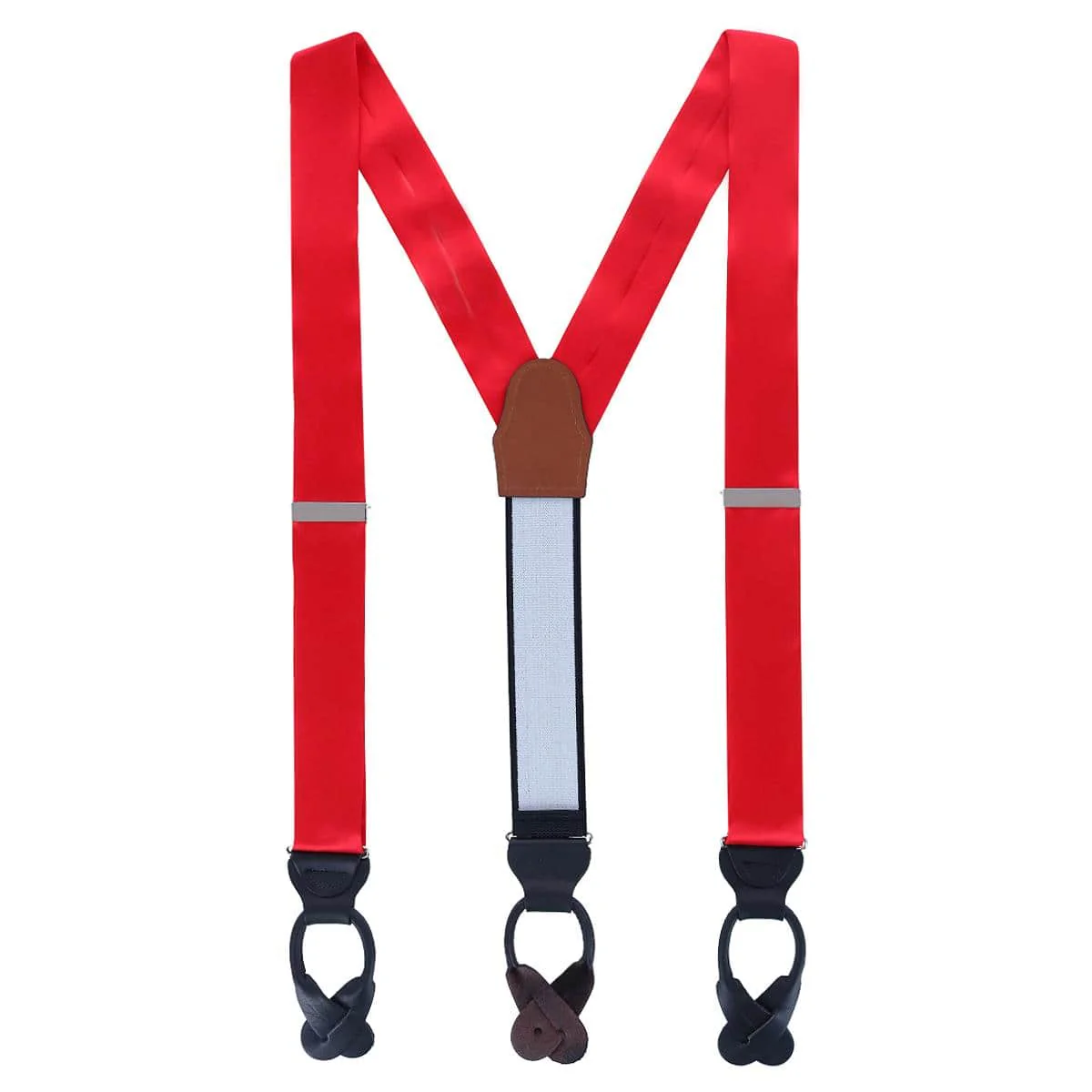 Dutton Solid Color Silk Button End Braces - Image 11