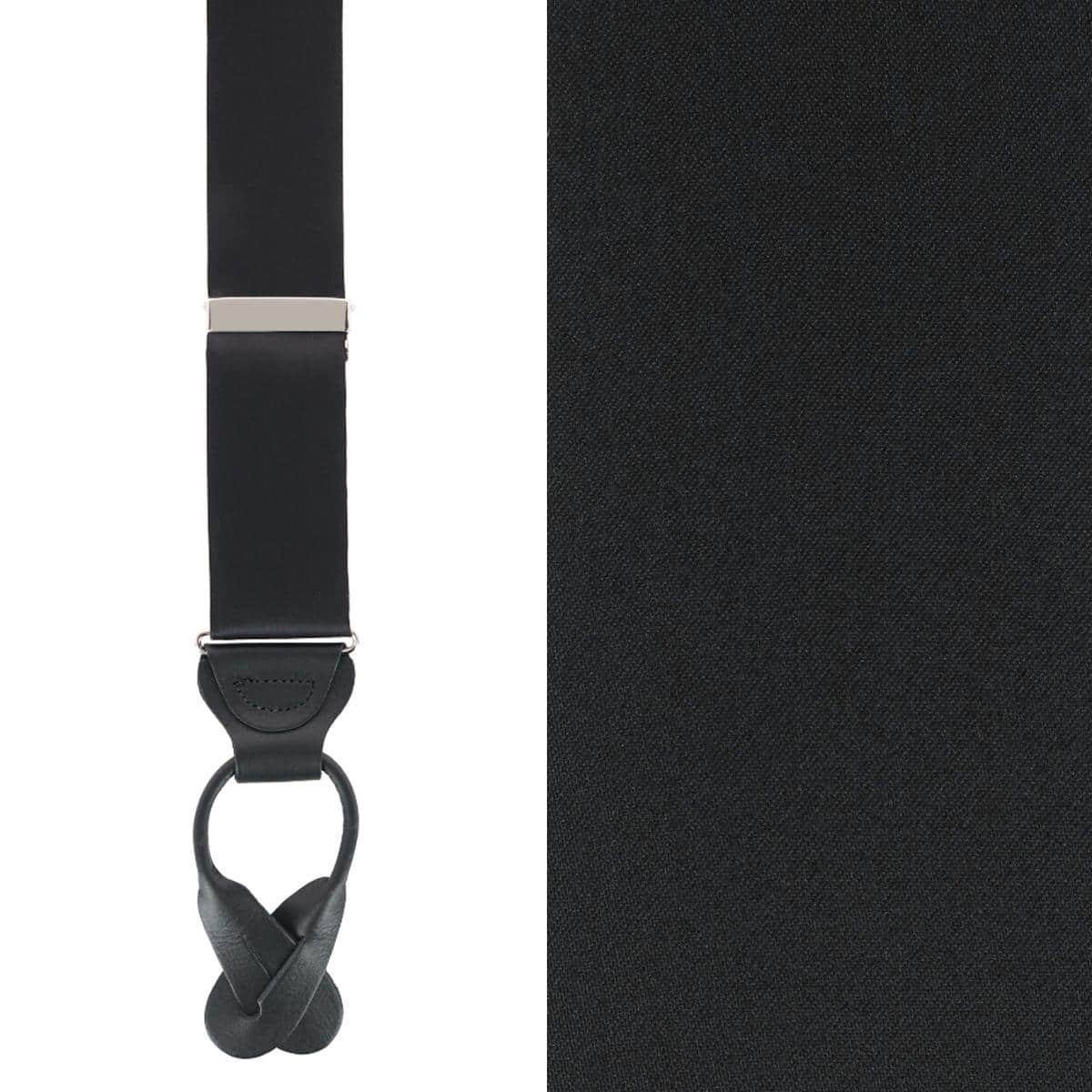 Dutton Solid Color Silk Button End Braces - Image 2