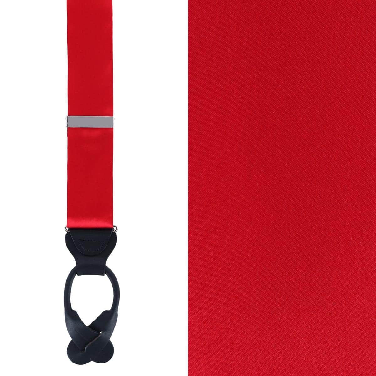 Dutton Solid Color Silk Button End Braces - Image 6