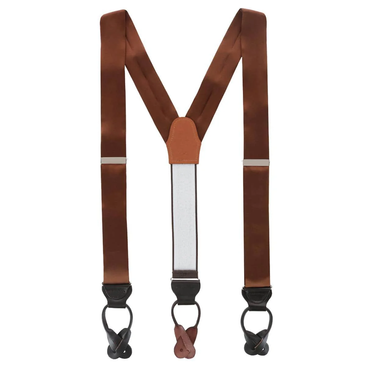 Dutton Solid Color Silk Button End Braces - Image 9