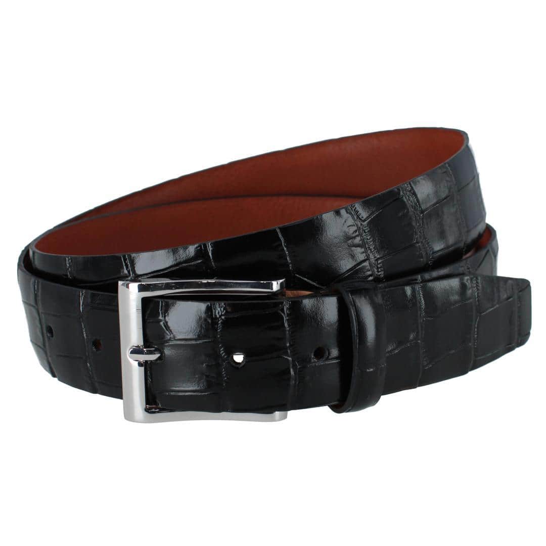 Elias Embossed Gator 35mm Leather Belt - Image 2
