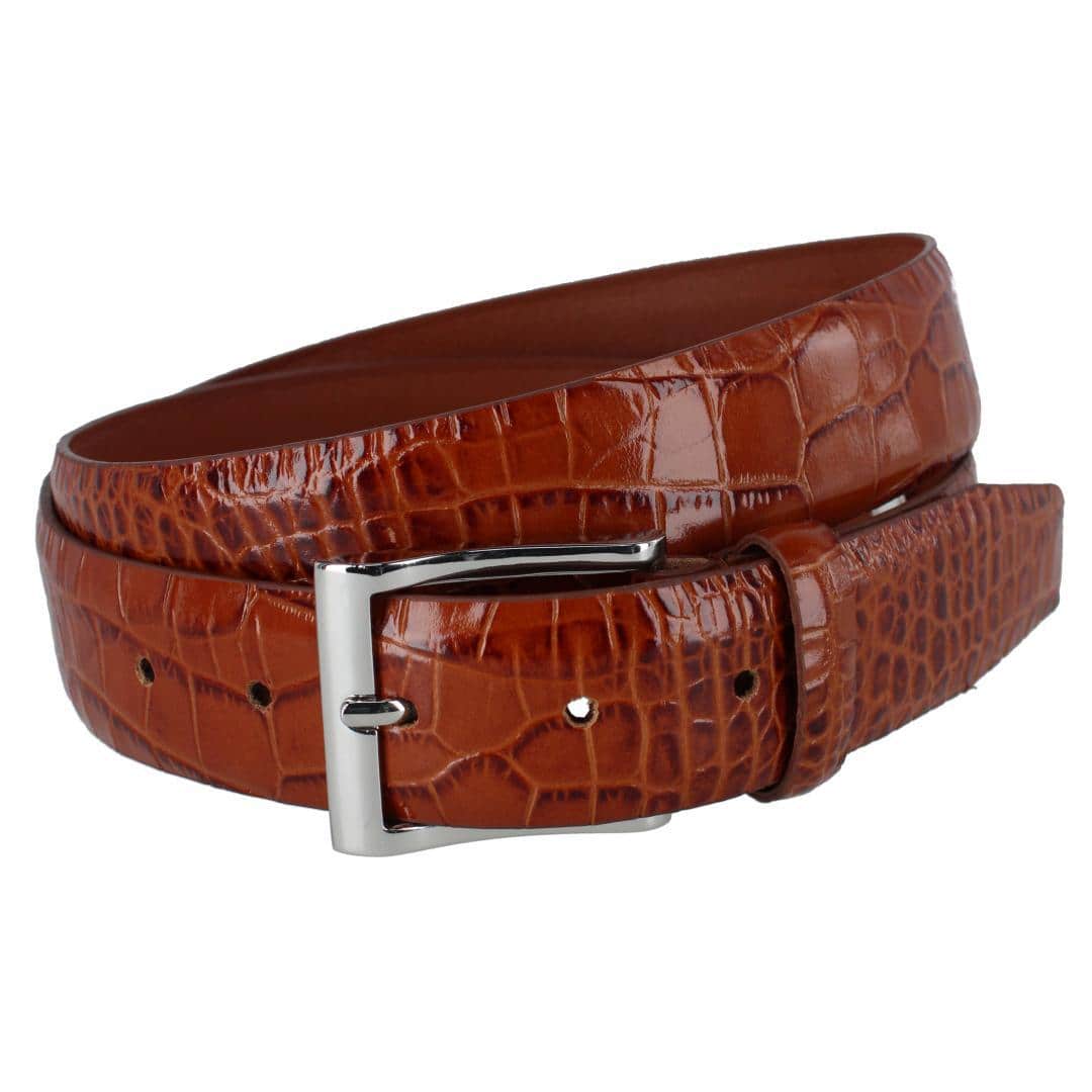 Elias Embossed Gator 35mm Leather Belt - Image 3