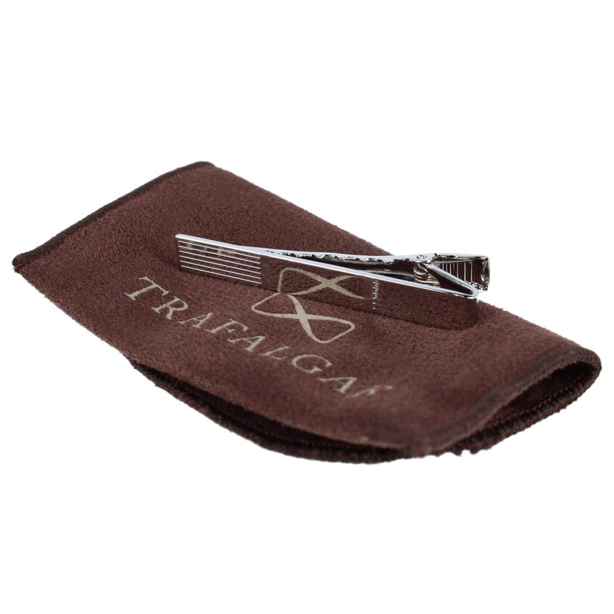 Engine Turned Sterling Silver Lined Engraveable Tie Bar - Image 3