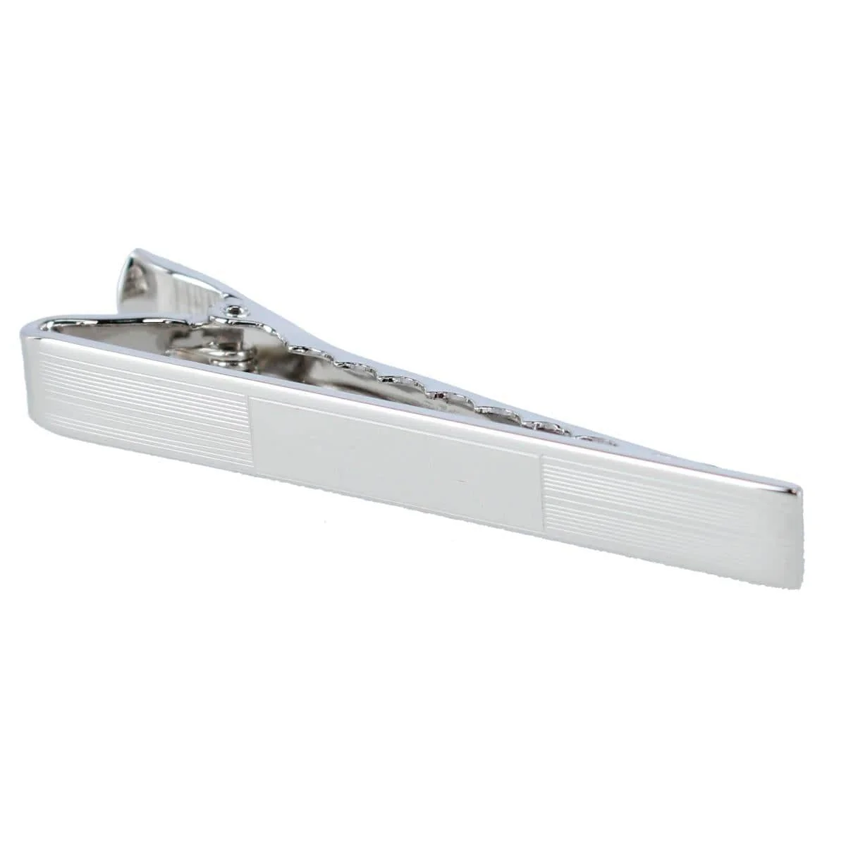 Engine Turned Sterling Silver Micro-Lined Engravable Tie Bar