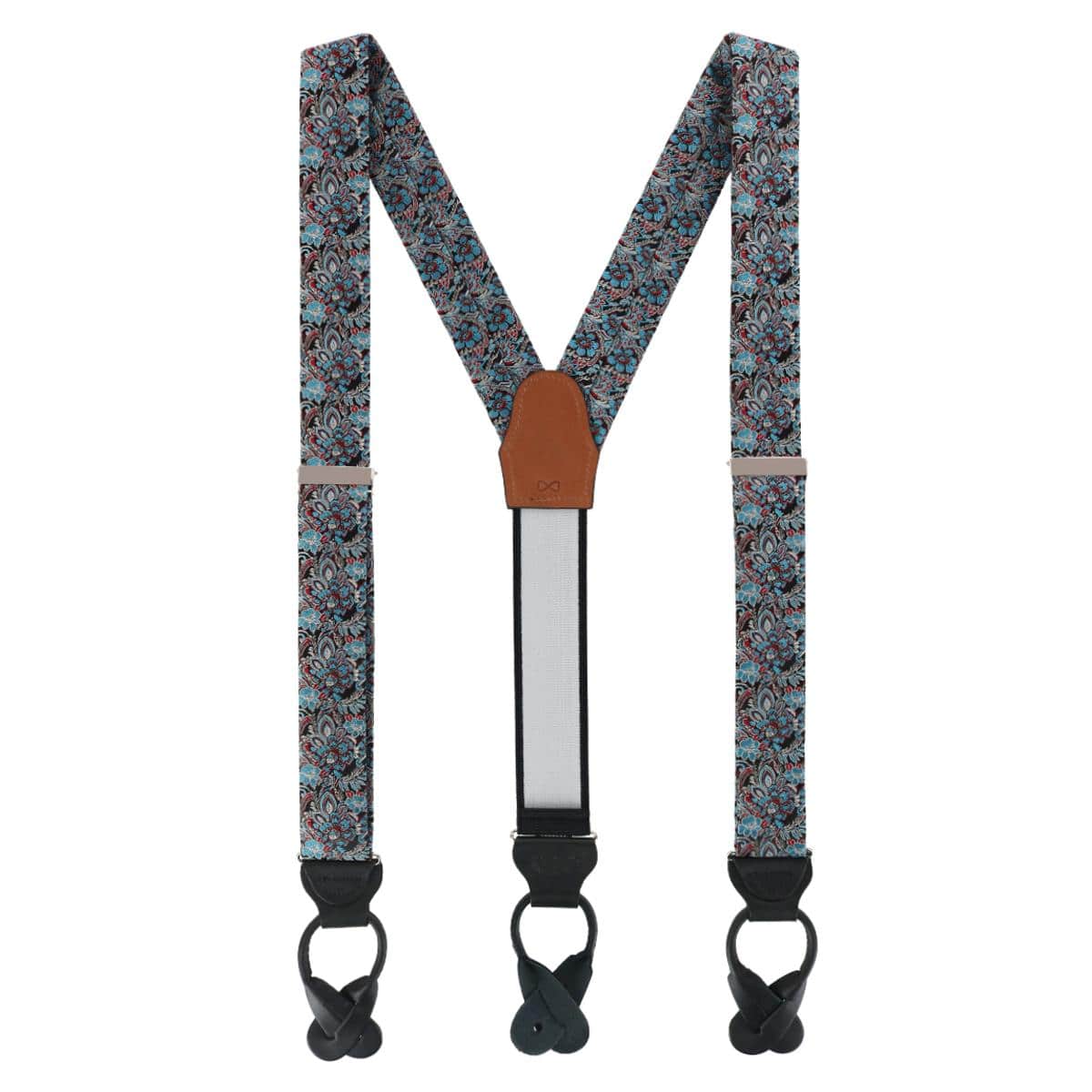 Enzo Exploded Floral Silk Button End Braces - Image 3