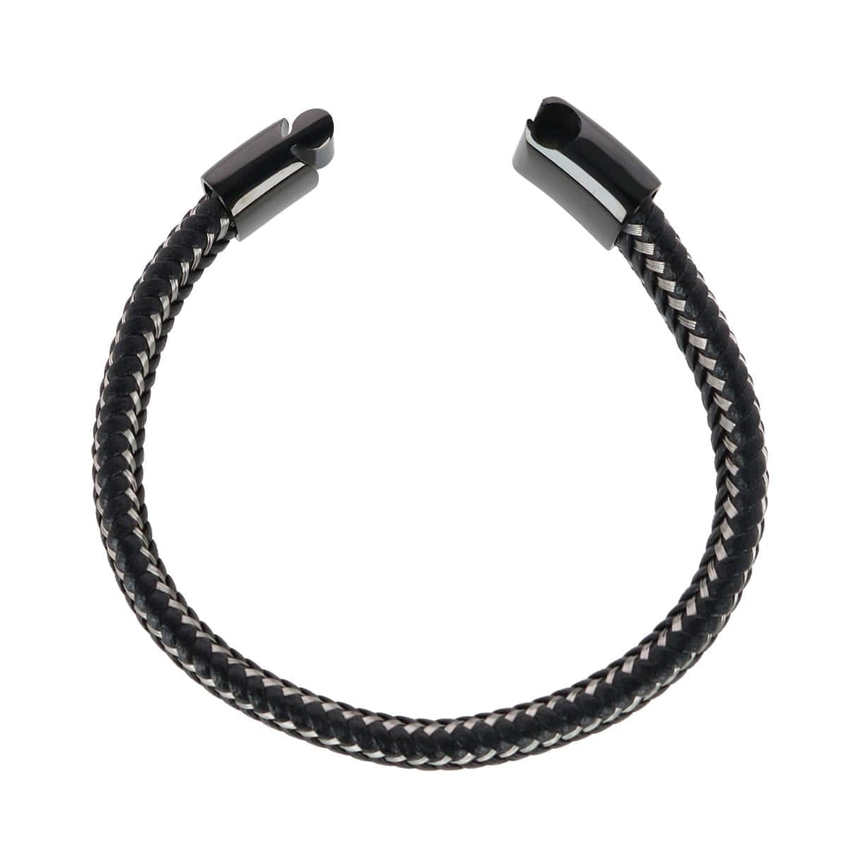 Esteban Black and Silver Braided Bracelet - Image 4