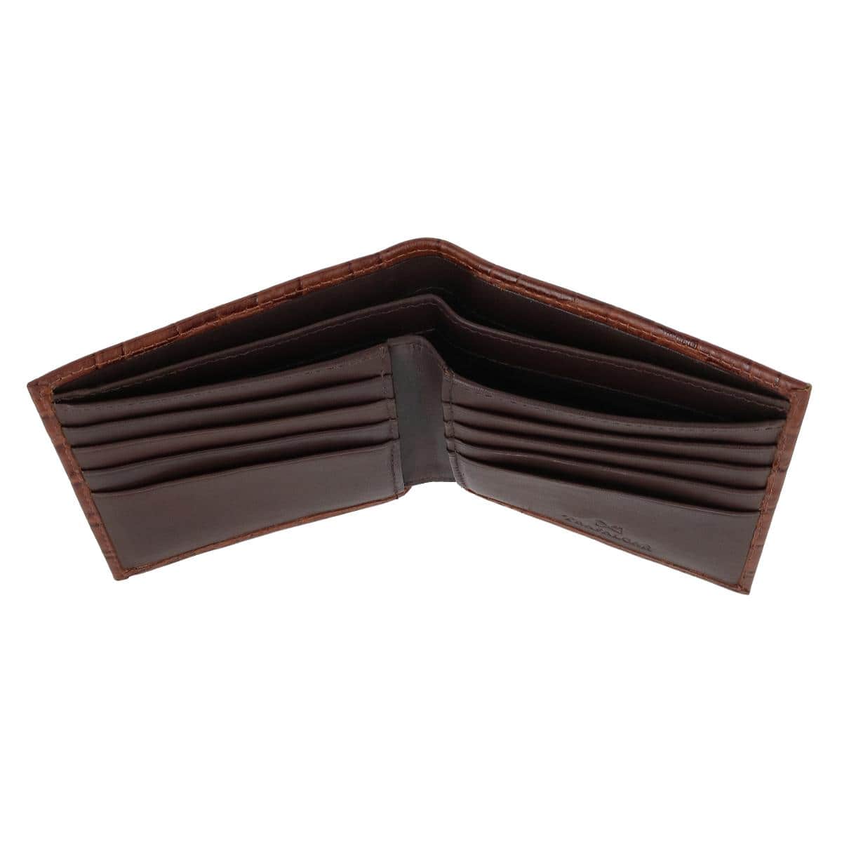 Esteban Croco Embossed Leather 8 Slot Bi-Fold Wallet - Image 7
