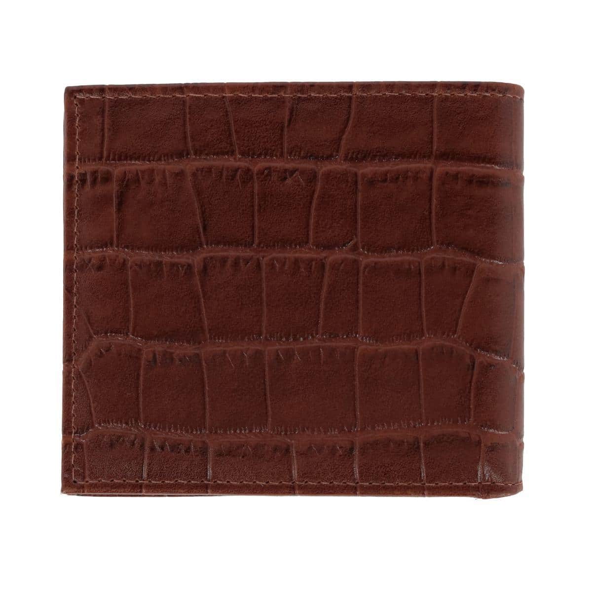 Esteban Croco Embossed Leather 8 Slot Bi-Fold Wallet - Image 9