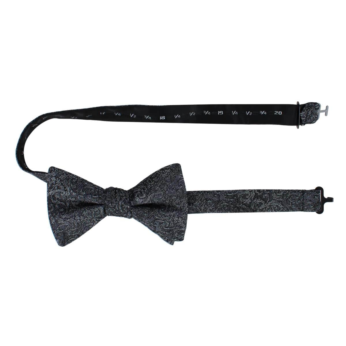 Esteban Scrolling Vines Tone on Tone Patterned Silk Bow Tie - Image 4