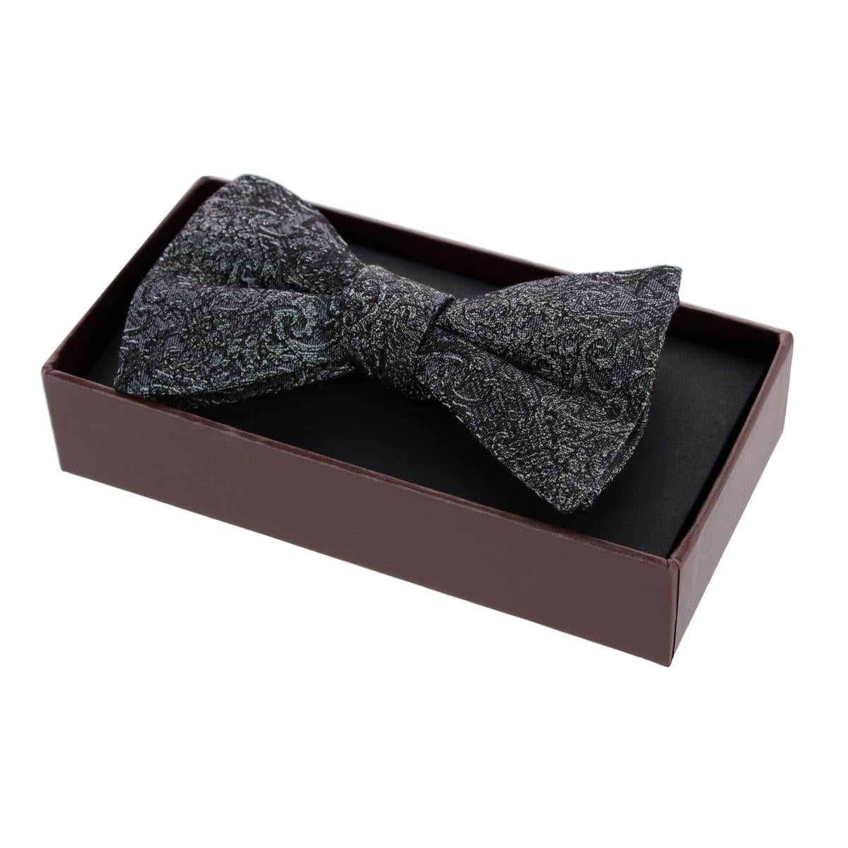 Esteban Scrolling Vines Tone on Tone Patterned Silk Bow Tie - Image 7