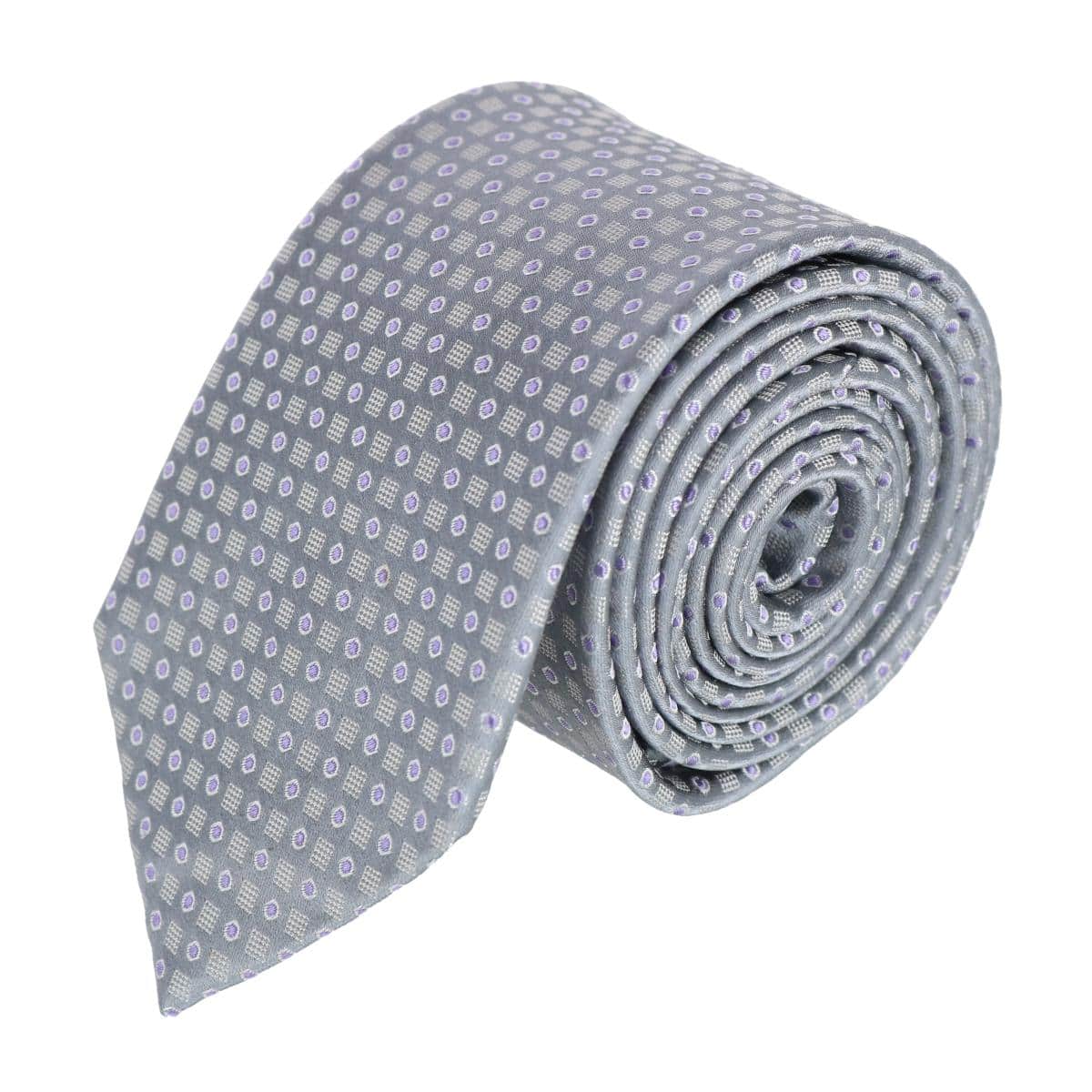 Ewing Square and Polka Dot Business Silk Necktie - Image 2
