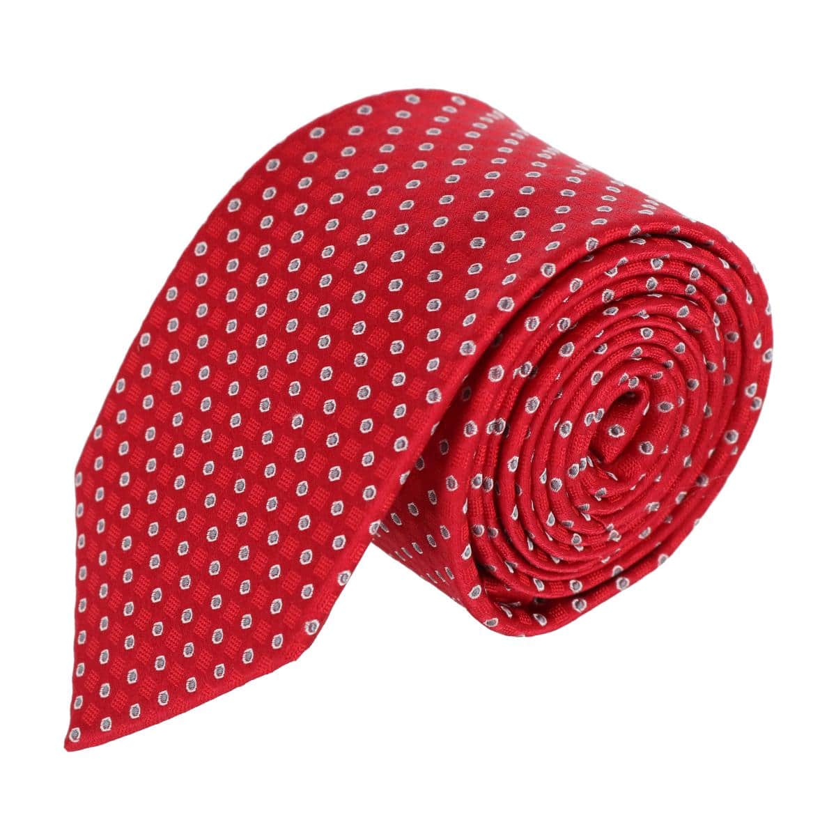 Ewing Square and Polka Dot Business Silk Necktie - Image 4