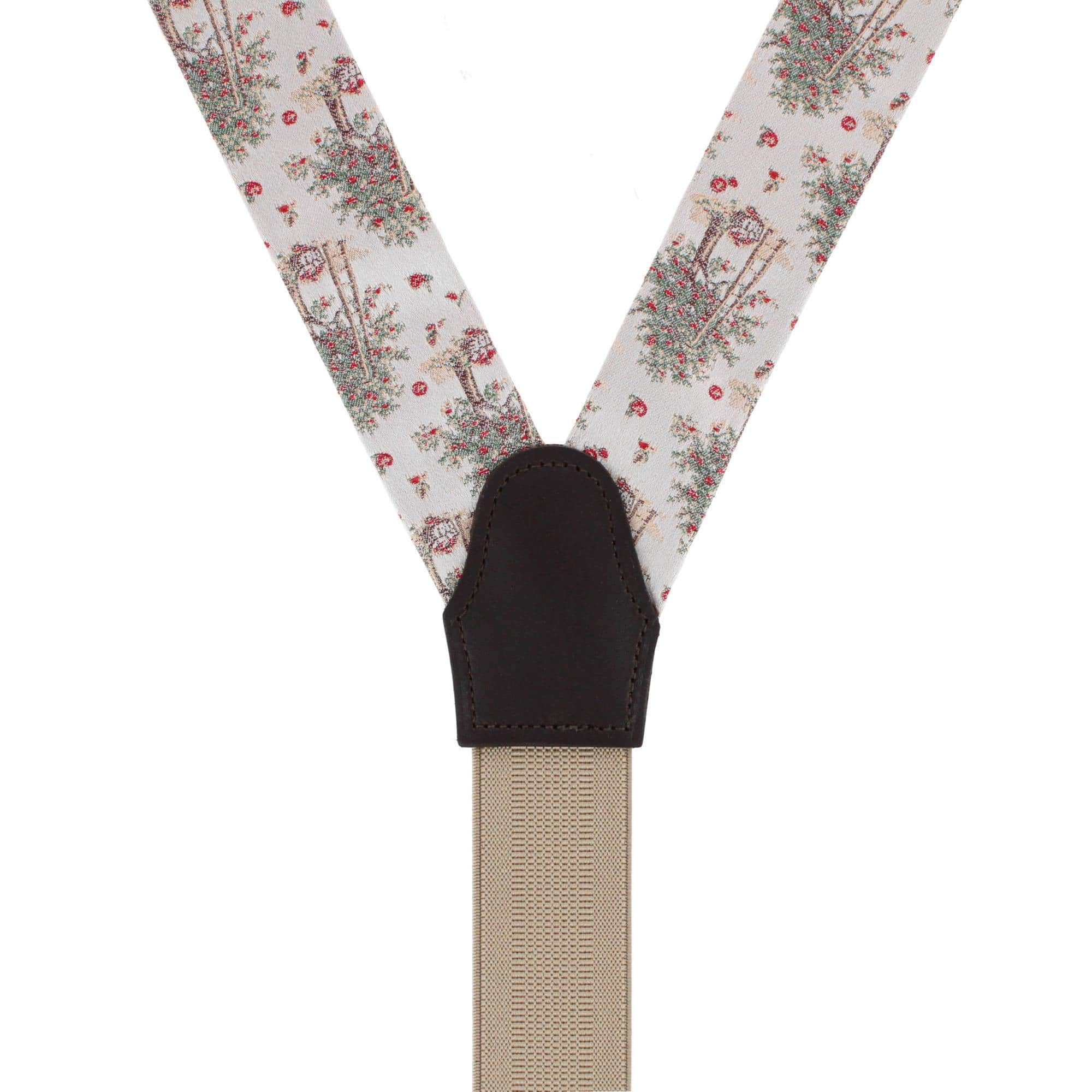 Fall Apple Orchard Silk Novelty Button End Braces - Image 4