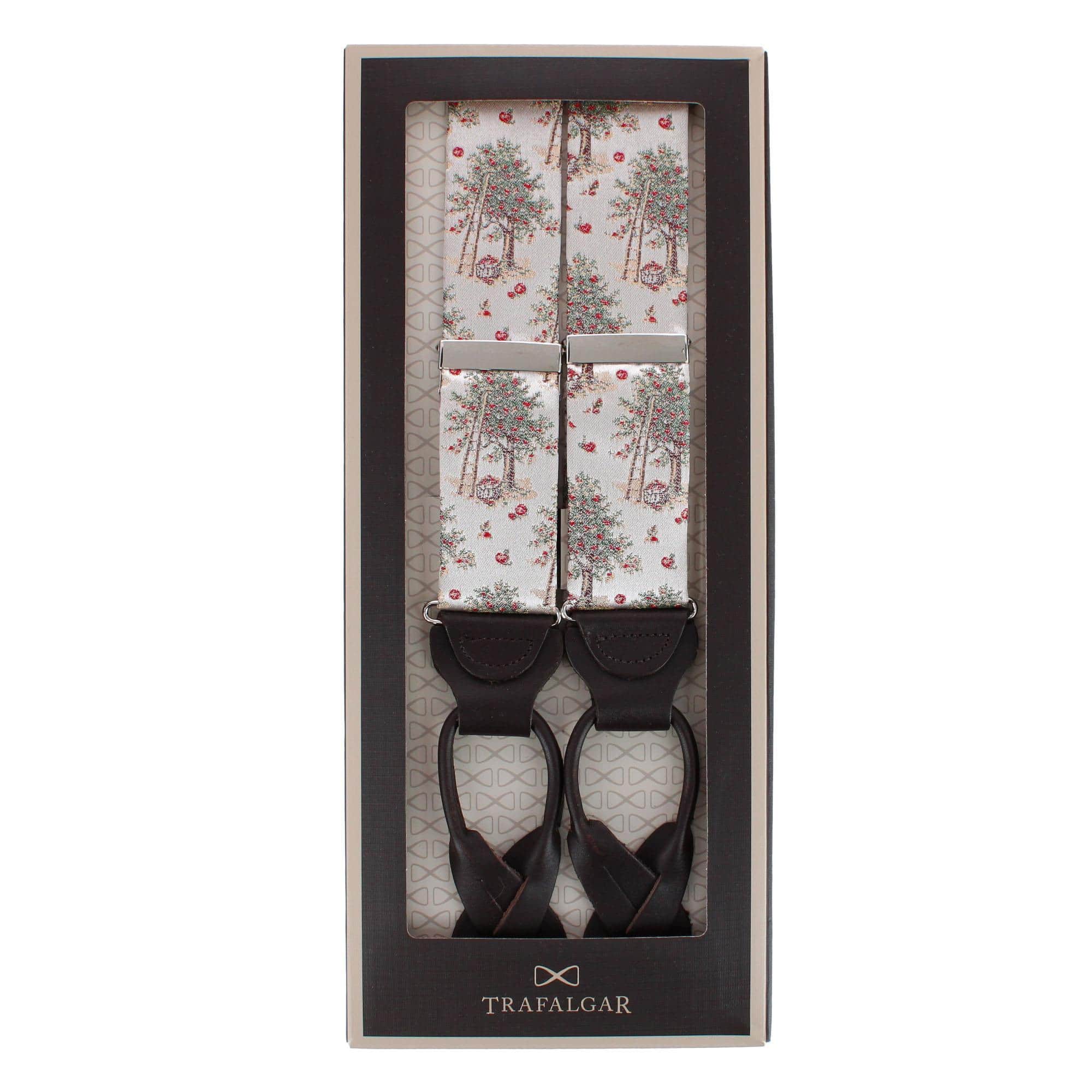 Fall Apple Orchard Silk Novelty Button End Braces - Image 5