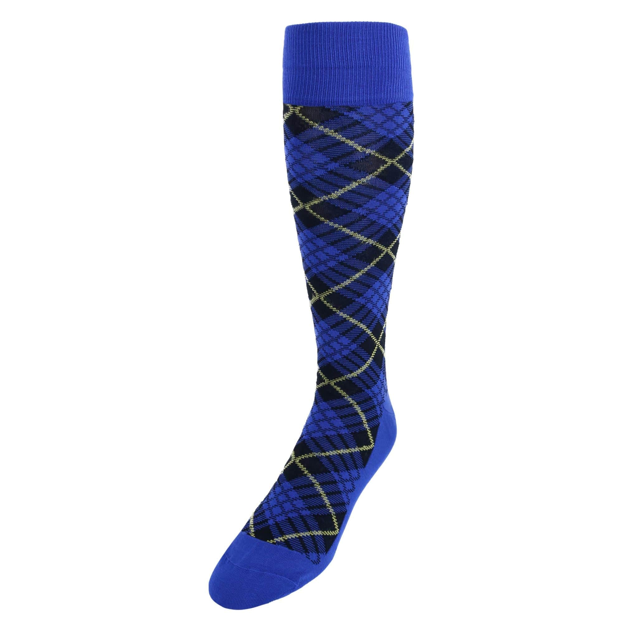 Finn Tartan Plaid Over The Calf Mercerized Cotton Socks - Image 2