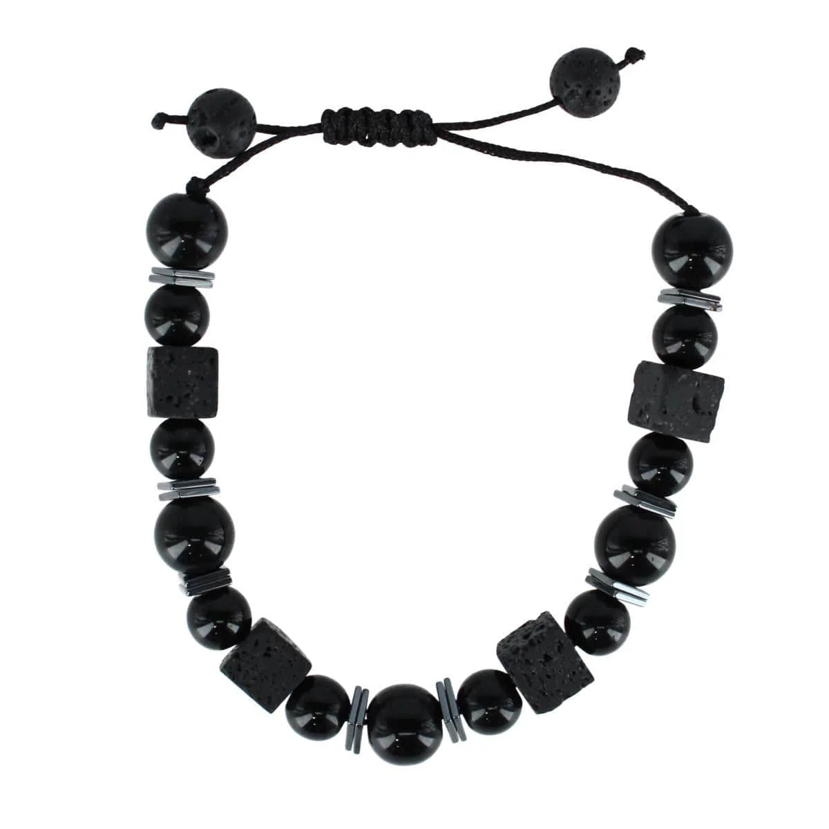 Flint Beaded Stone and Metallic Adjustable Bracelet - Image 4