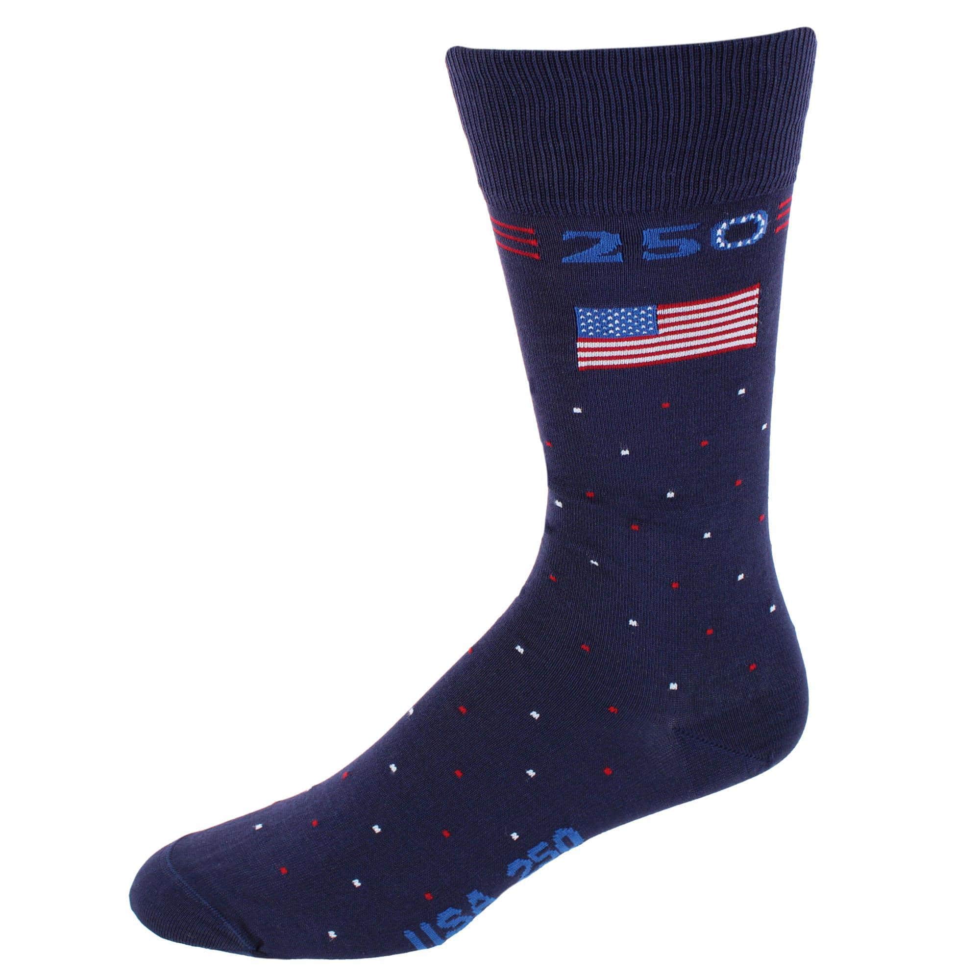 Founders 250 Polka Dot Mid Calf Mercerized Cotton Socks (1 Pair) - Image 2