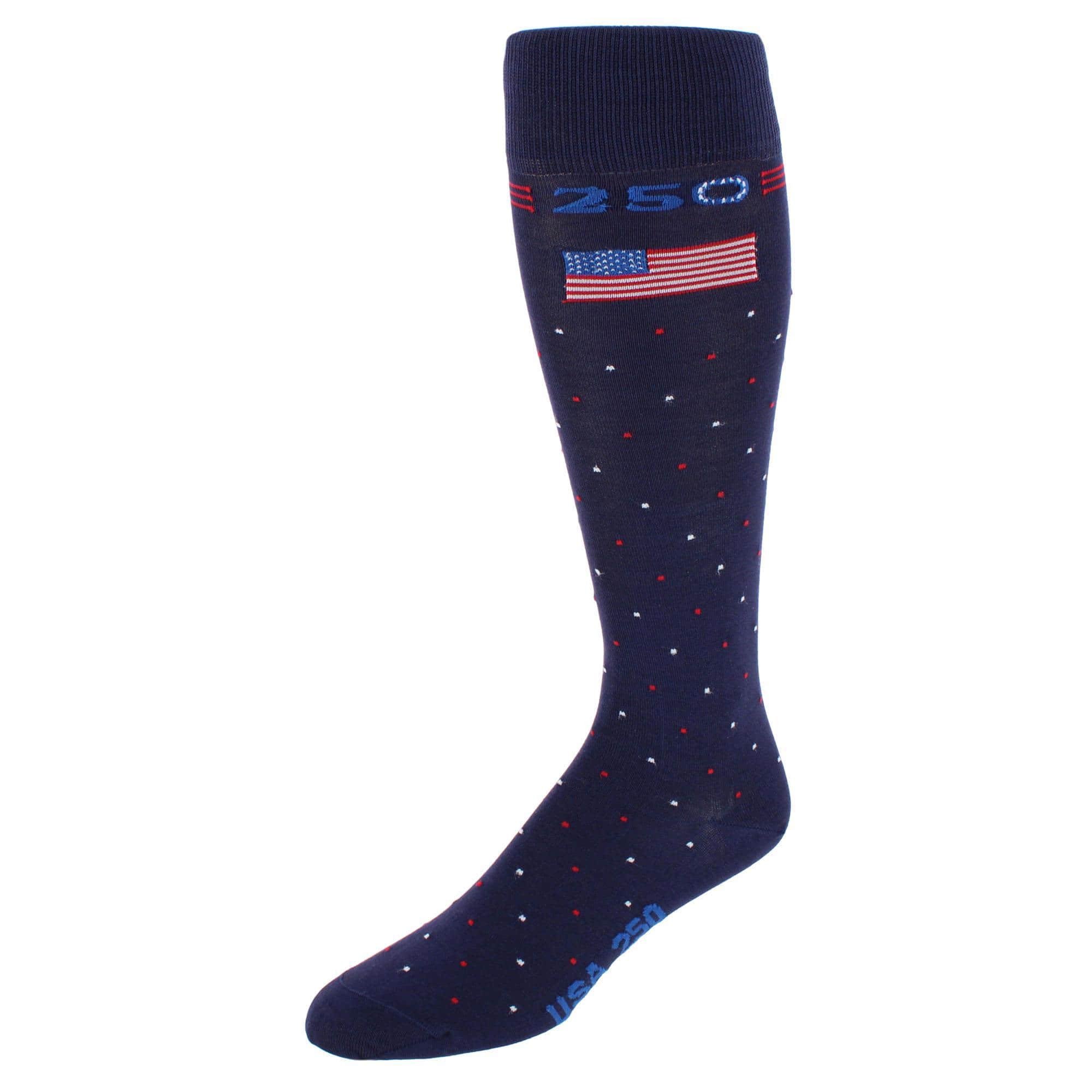 Founders 250 Polka Dot Over The Calf Mercerized Cotton Socks (1 Pair) - Image 2