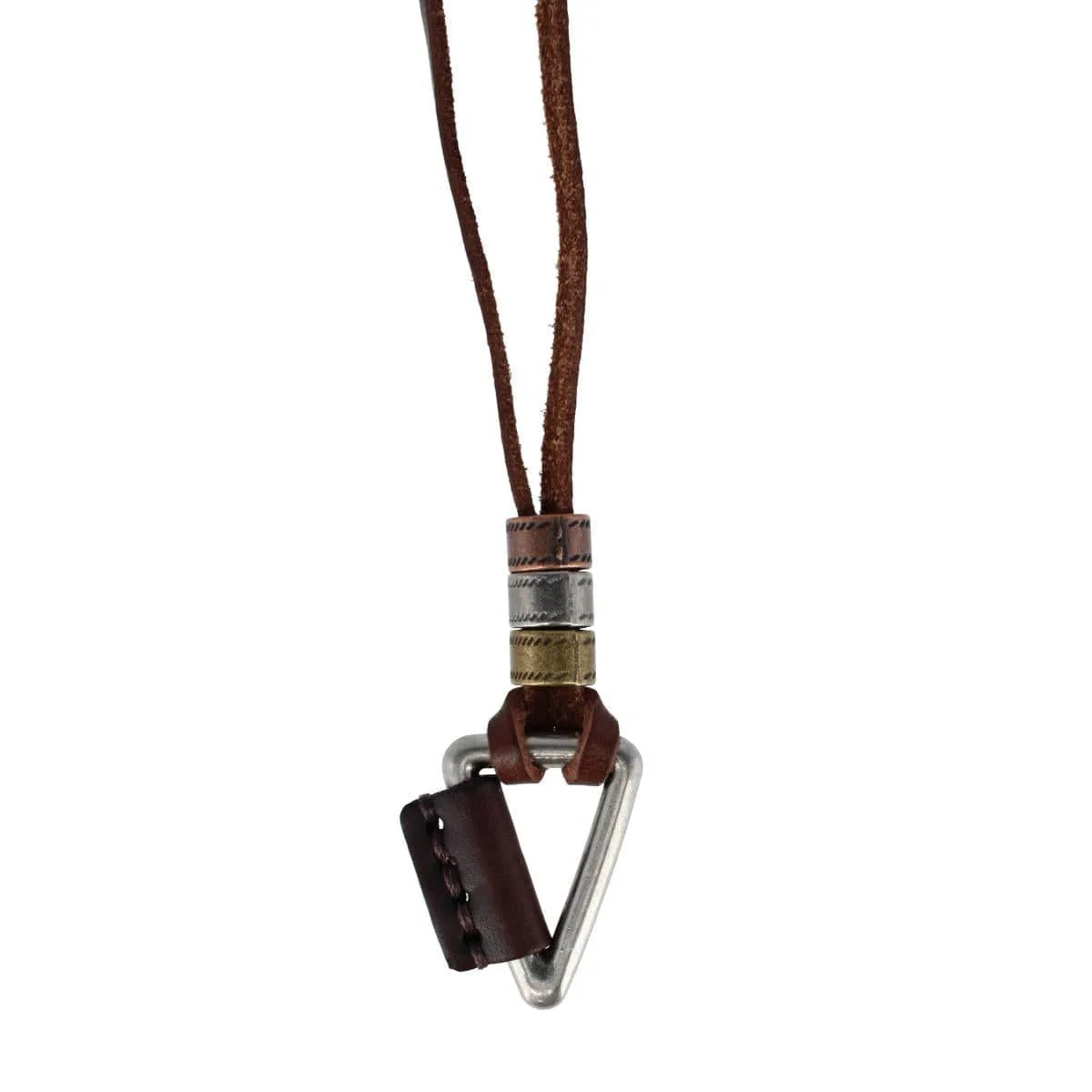 Gable Triangle and Beaded Leather Adustable Necklace - Image 3