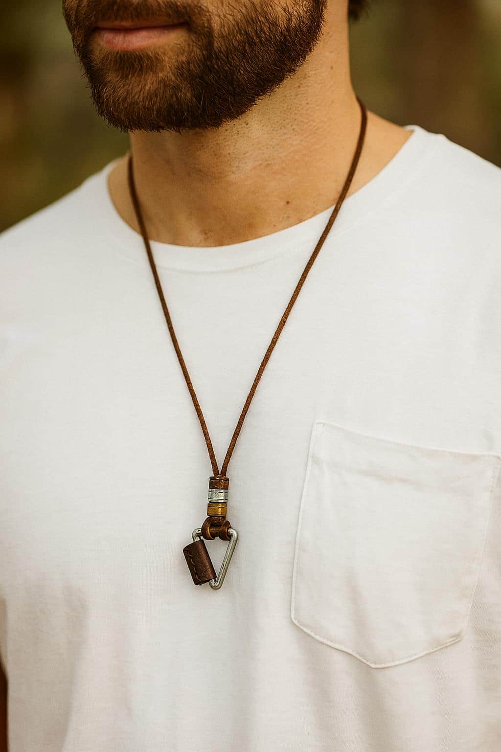 Gable Triangle and Beaded Leather Adustable Necklace - Image 4