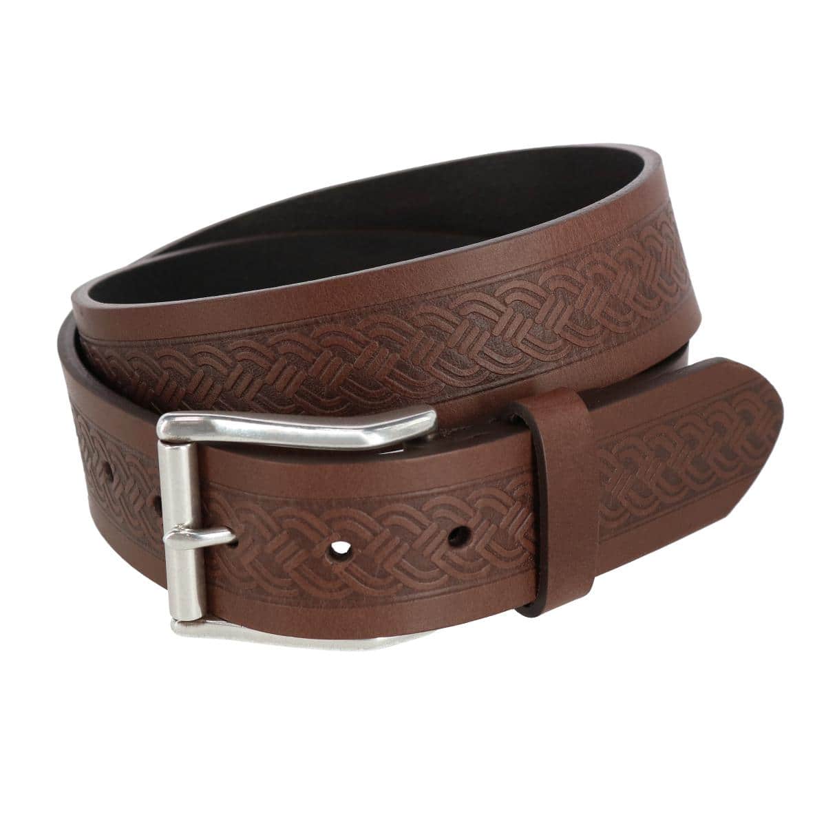 Grady 40mm Celtic Scroll Embossed Leather Jean Belt - Image 2