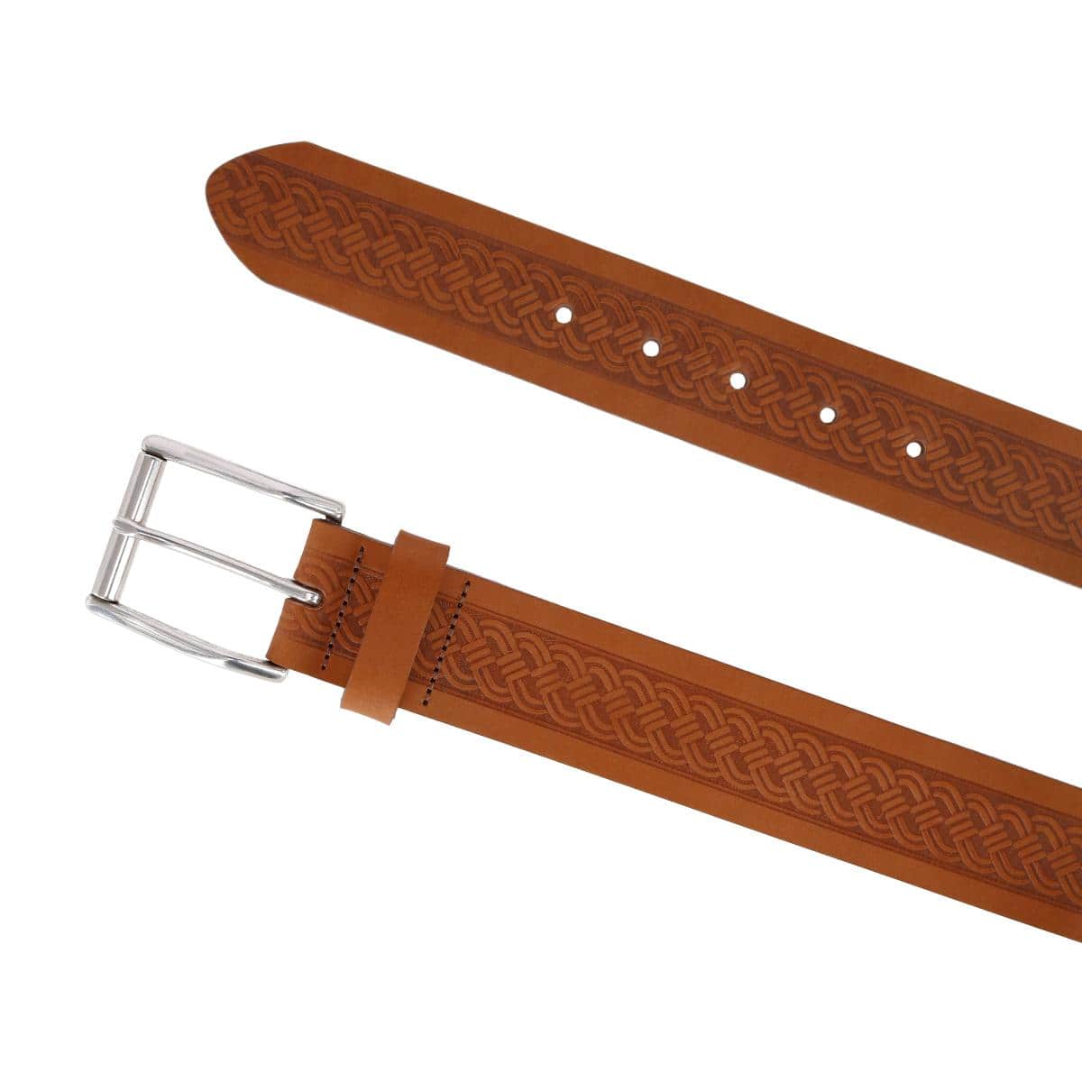 Grady 40mm Celtic Scroll Embossed Leather Jean Belt - Image 5