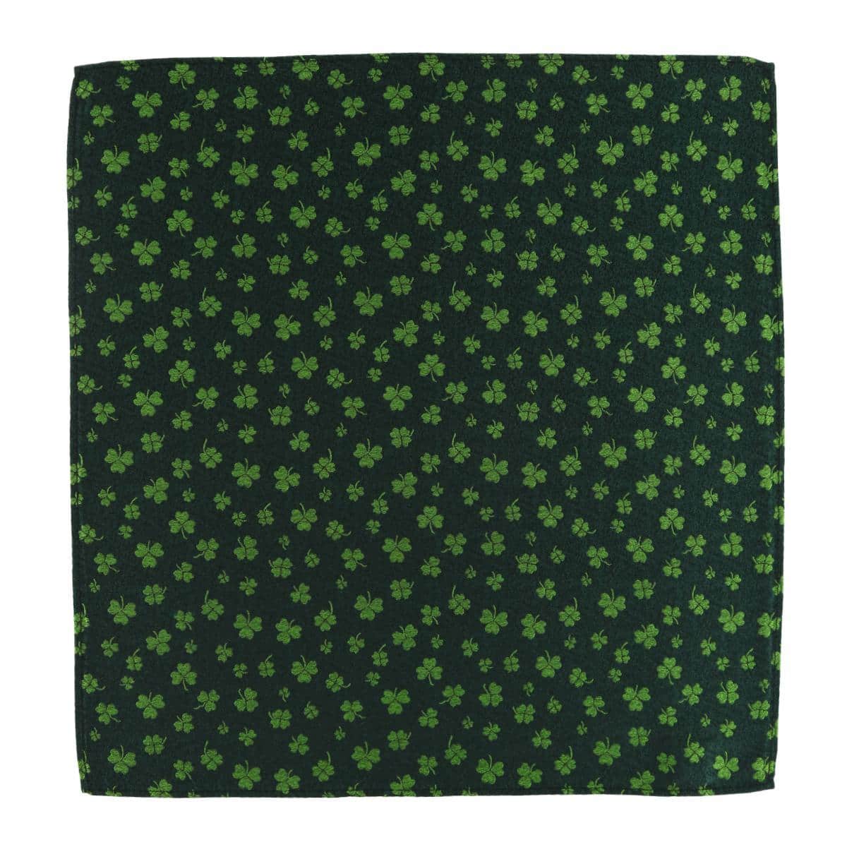 Green Shamrock Novelty Silk 12x12 Pocket Square - Image 3