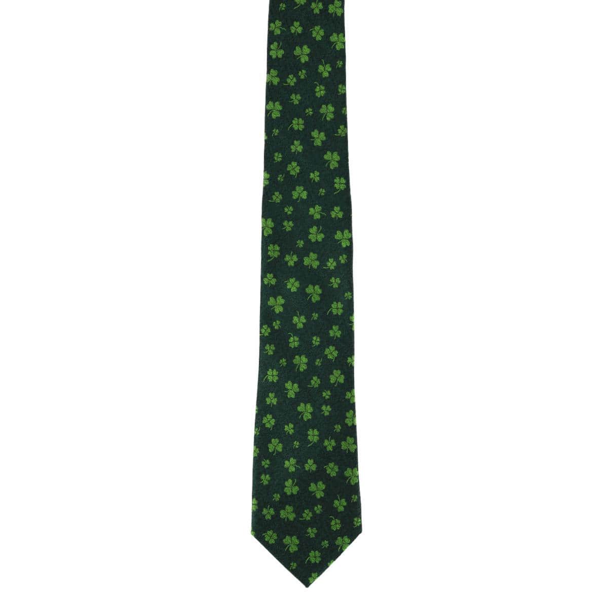 Green Shamrock Novelty Silk Necktie - Image 3
