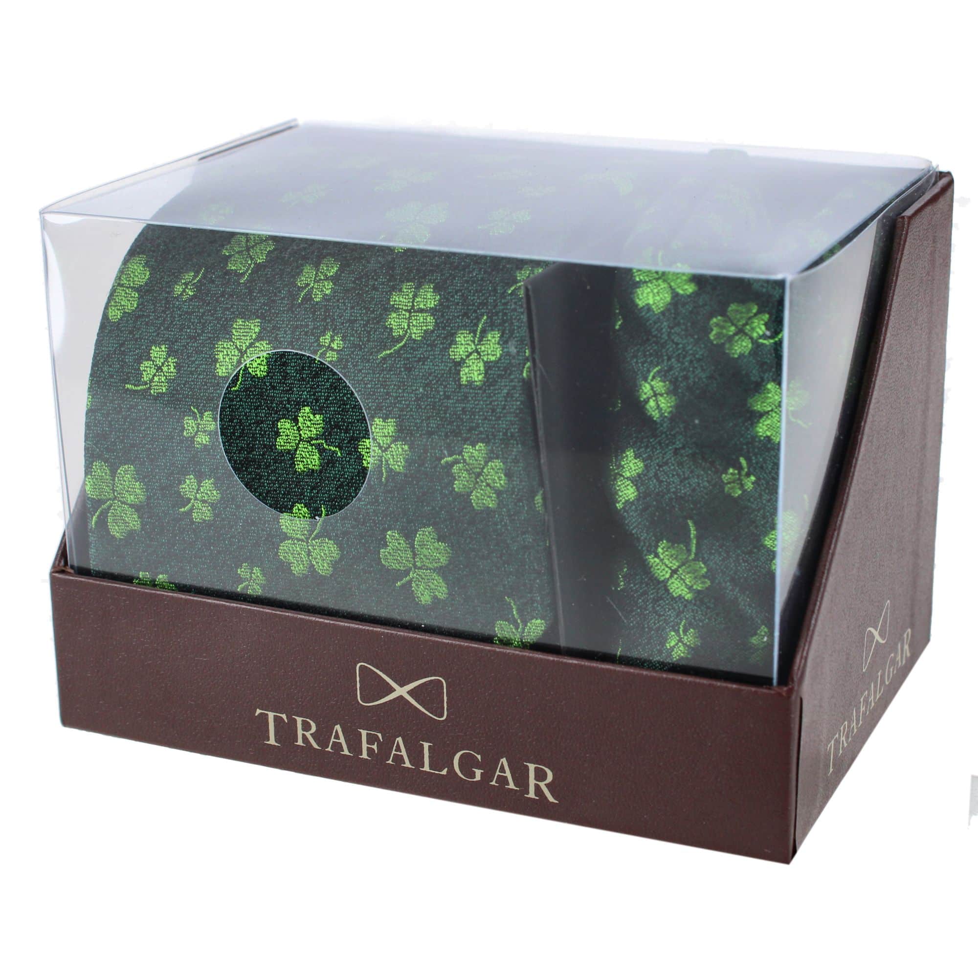 Green Shamrock Novelty Silk Pocket Square and Necktie Bundle - Image 7
