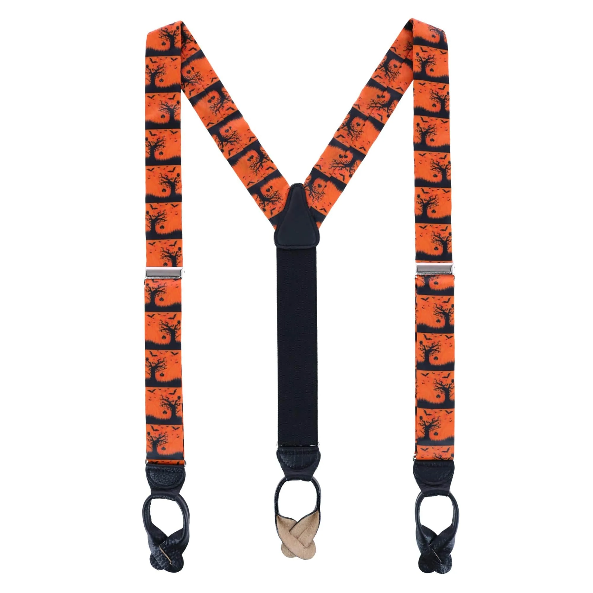 Halloween Spooky Scene Silk Button End Braces - Image 3