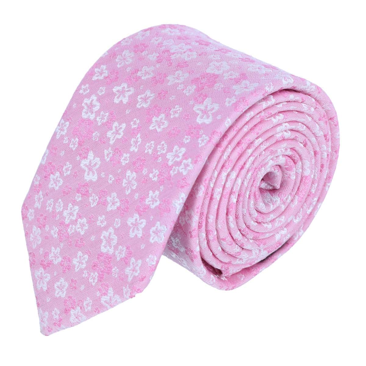 Hanami Cherry Blossom Burst Linen Blend Novelty Necktie - Image 2