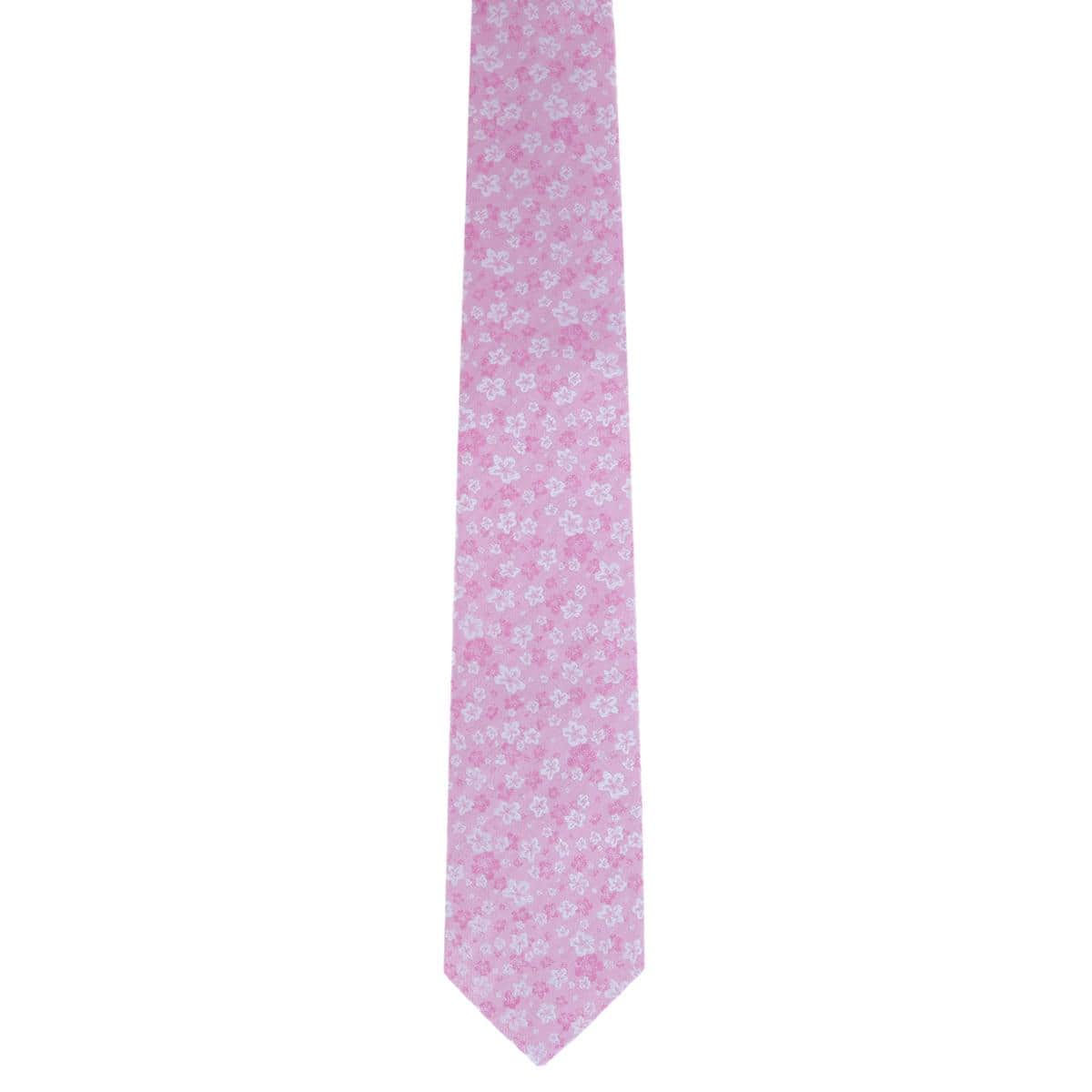 Hanami Cherry Blossom Burst Linen Blend Novelty Necktie - Image 3