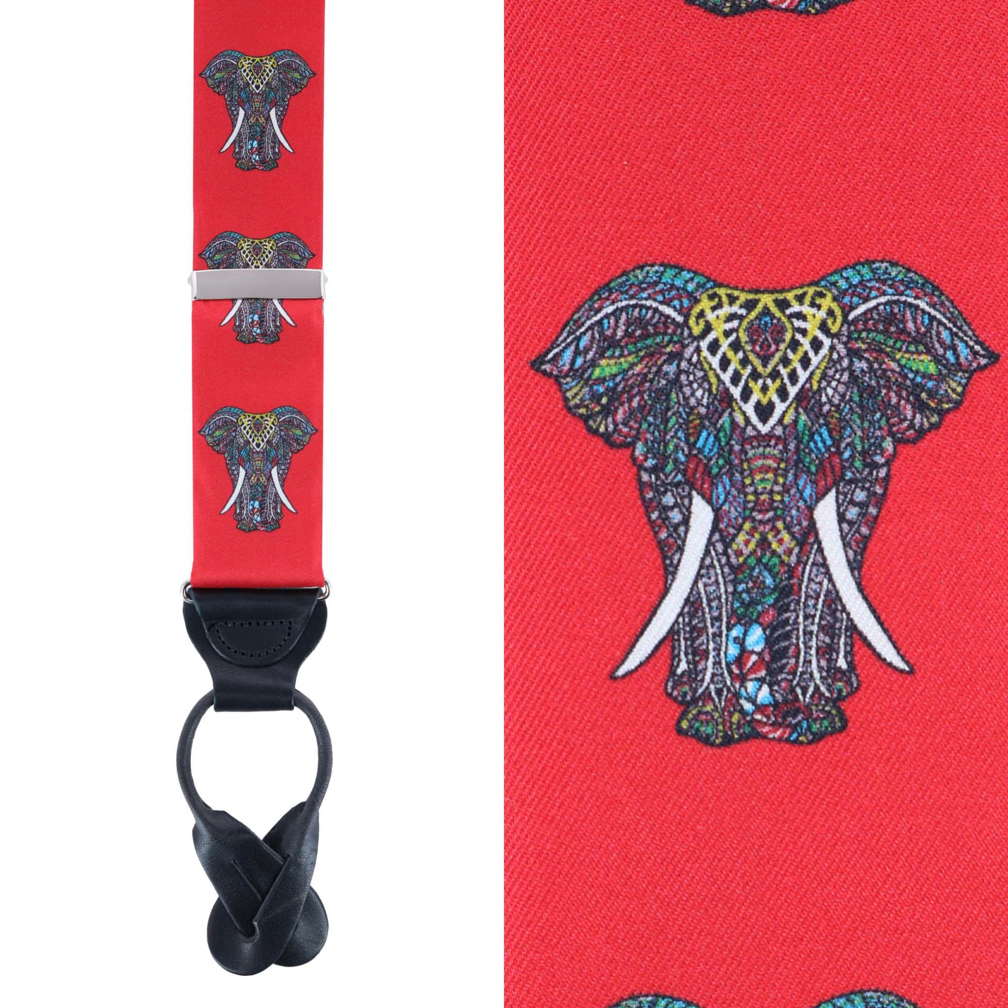 Hanno Tribal Elephant Button End Silk Braces - Image 2
