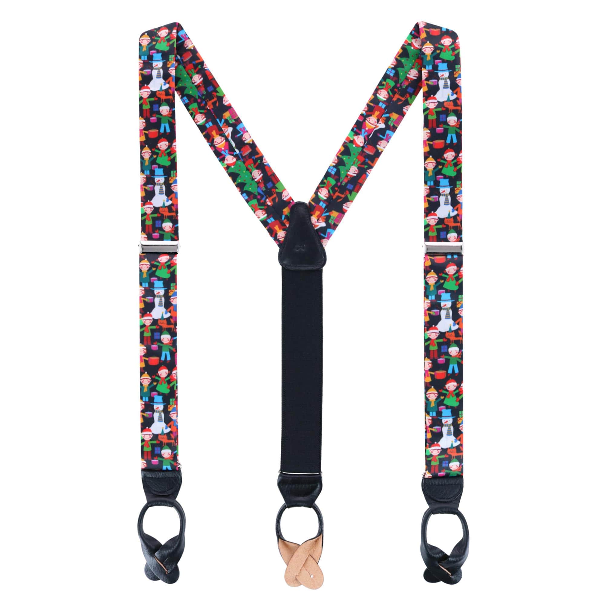 Happy Holidays Children's Gift Exchange Silk Button End Braces - Image 3
