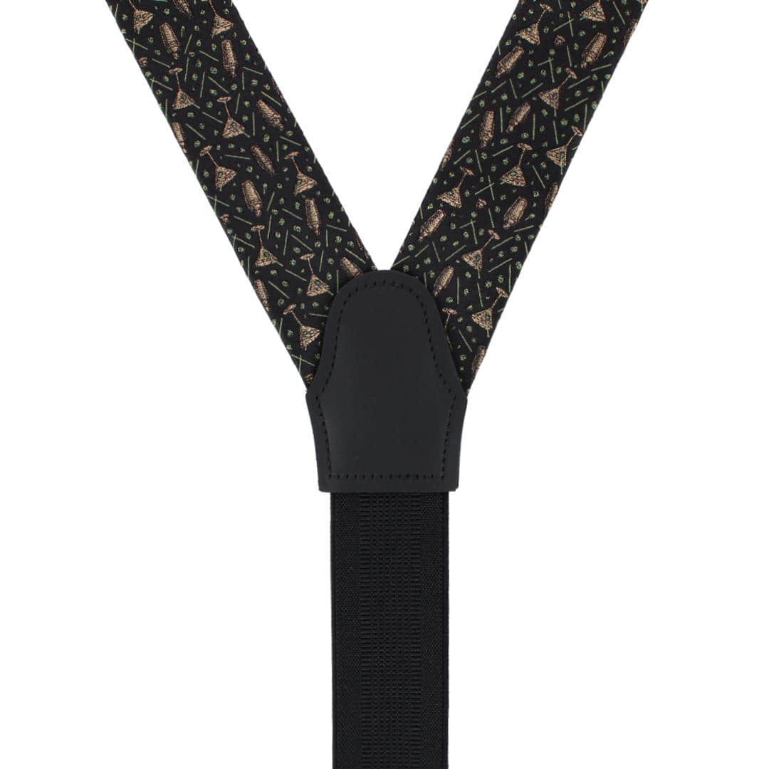 Happy Hour Martini Fun Novelty Silk Button End Braces - Image 4