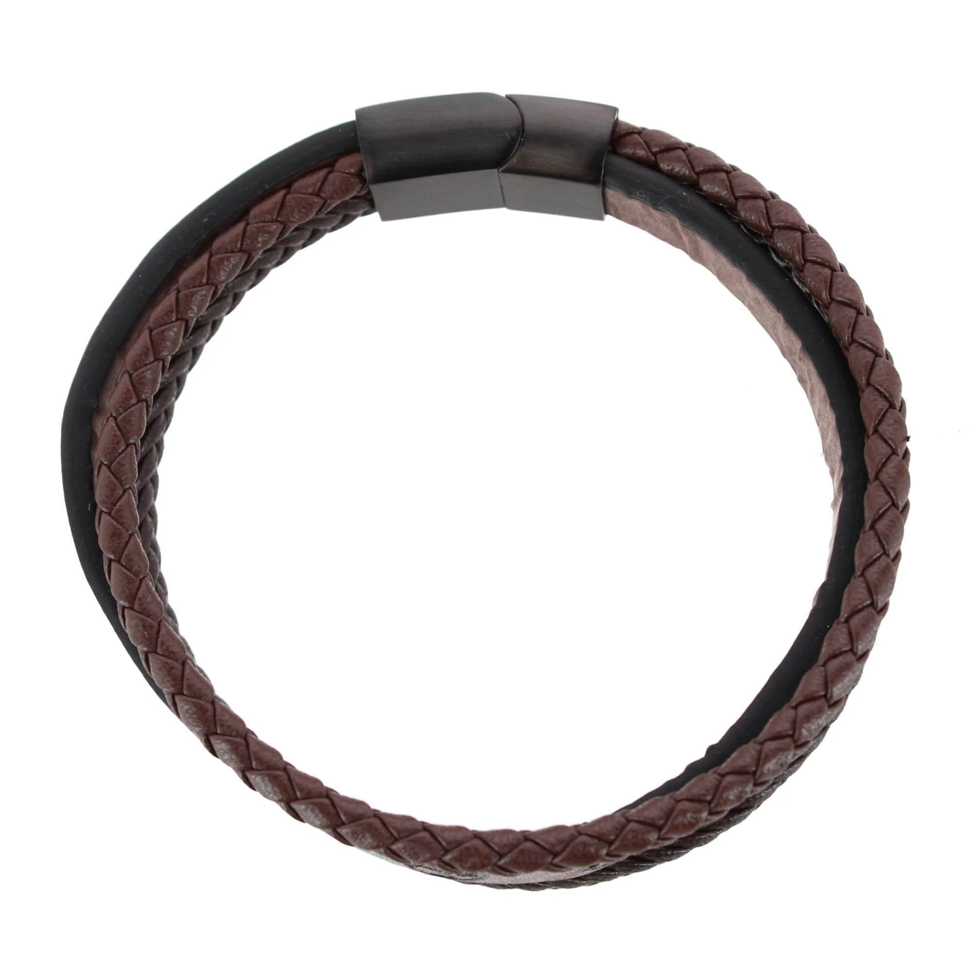 Heritage Oak Tree Leather Tri-Stranded Leather Bracelet - Image 4