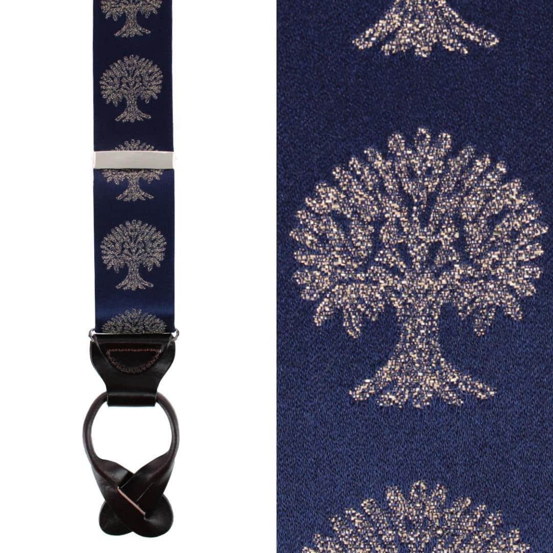 Heritage Oak Tree Novelty Silk Button End Braces - Image 2