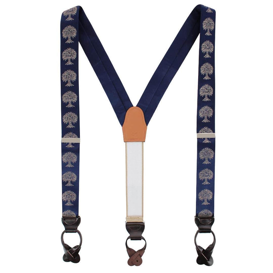 Heritage Oak Tree Novelty Silk Button End Braces - Image 3