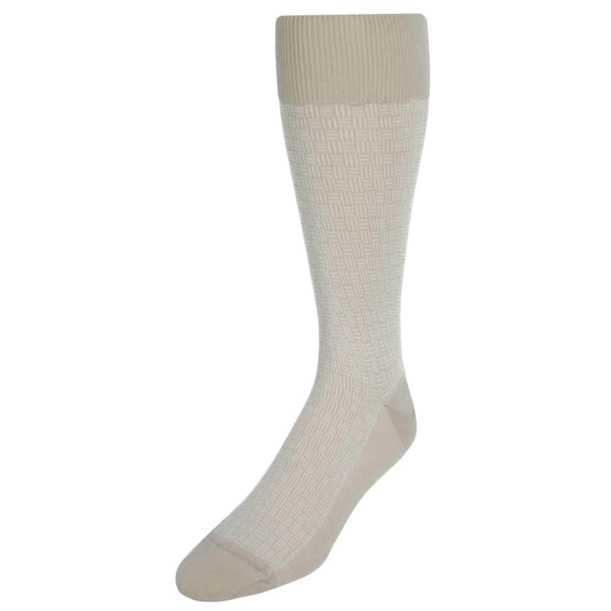 Horatio Cross Hatch Design Mid-Calf Mercerized Cotton Socks - Image 3