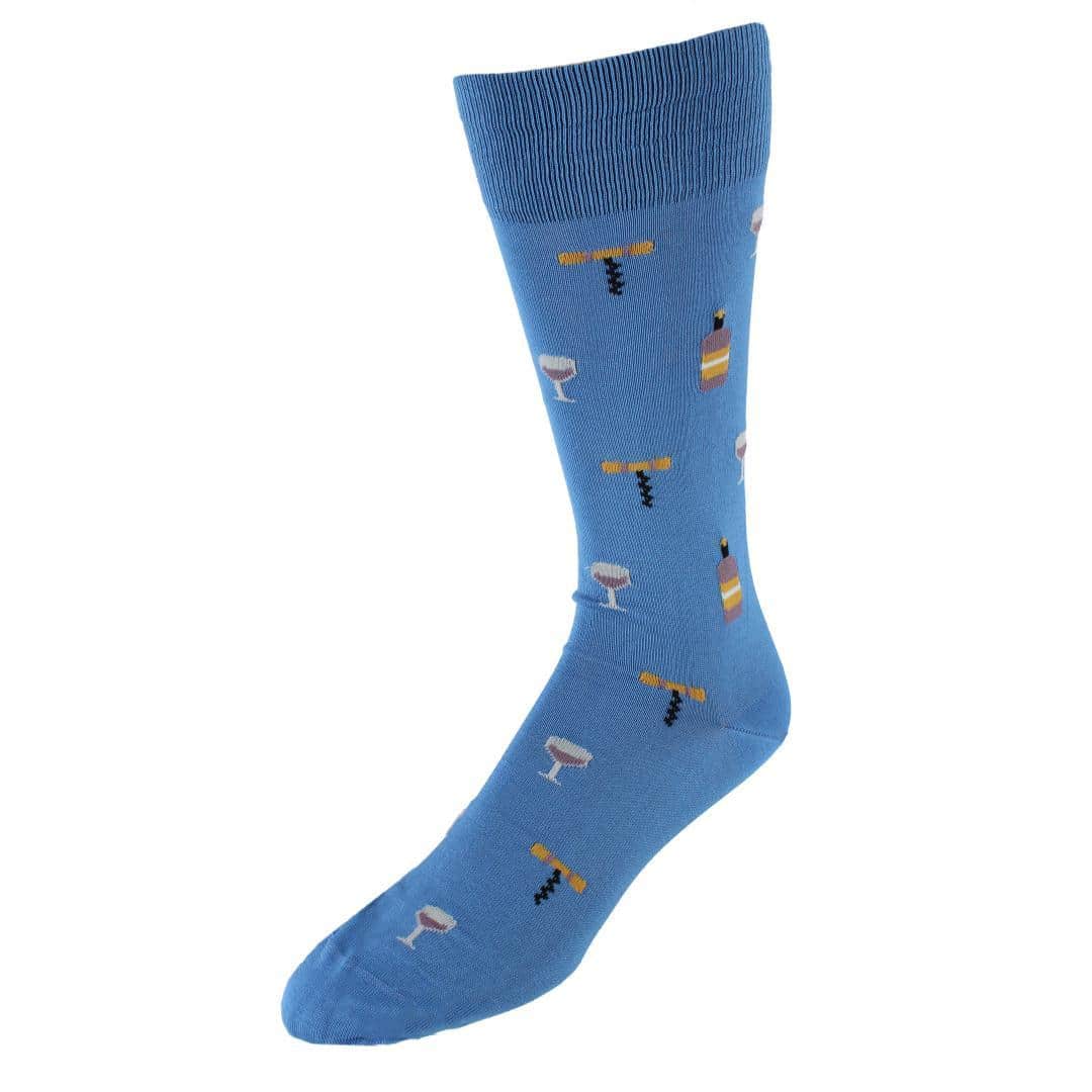 I'll Drink to That Wine Glass & Bottle Novelty Mid Calf Mercerized Cotton Sock (1 Pair) - Image 3