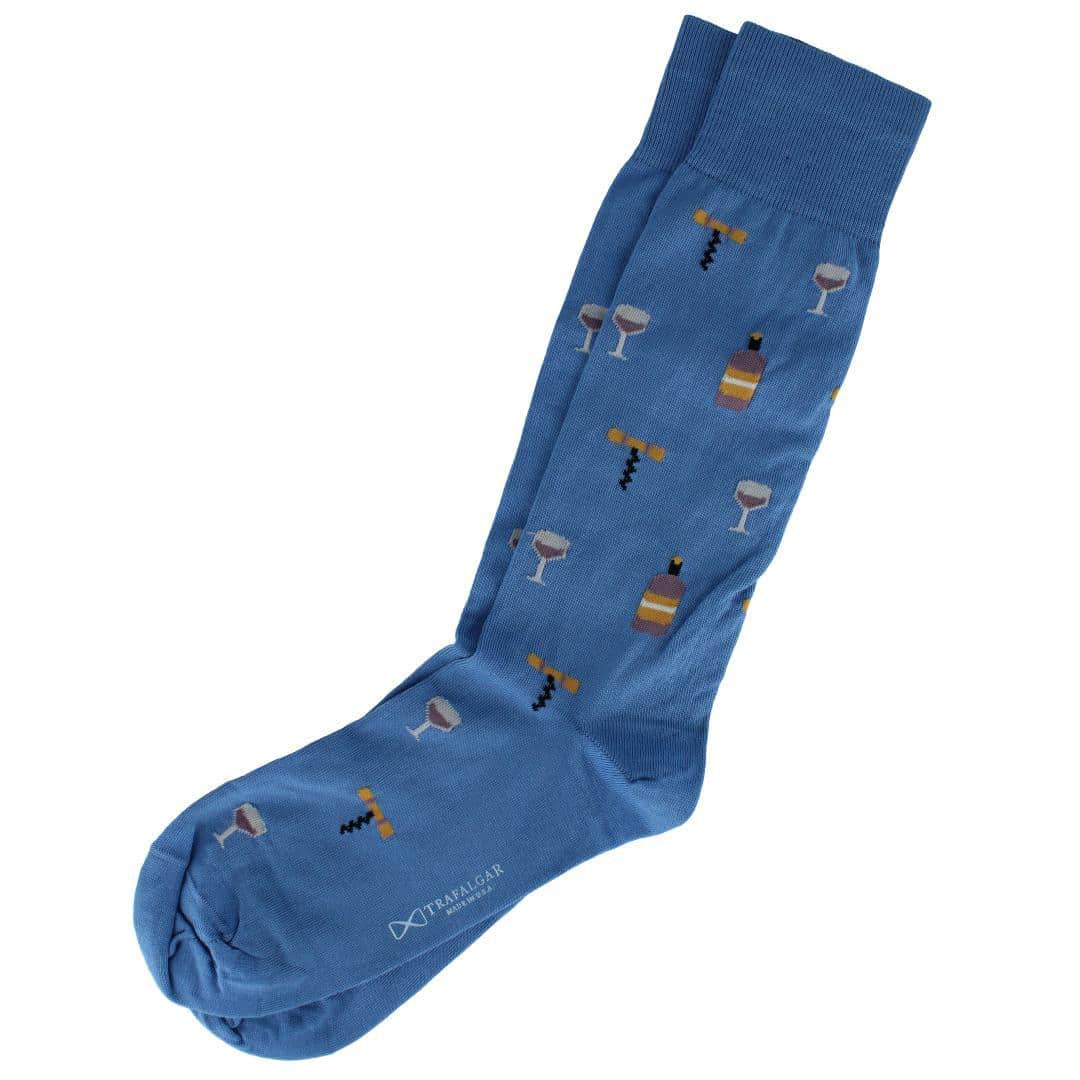 I'll Drink to That Wine Glass & Bottle Novelty Mid Calf Mercerized Cotton Sock (1 Pair) - Image 5