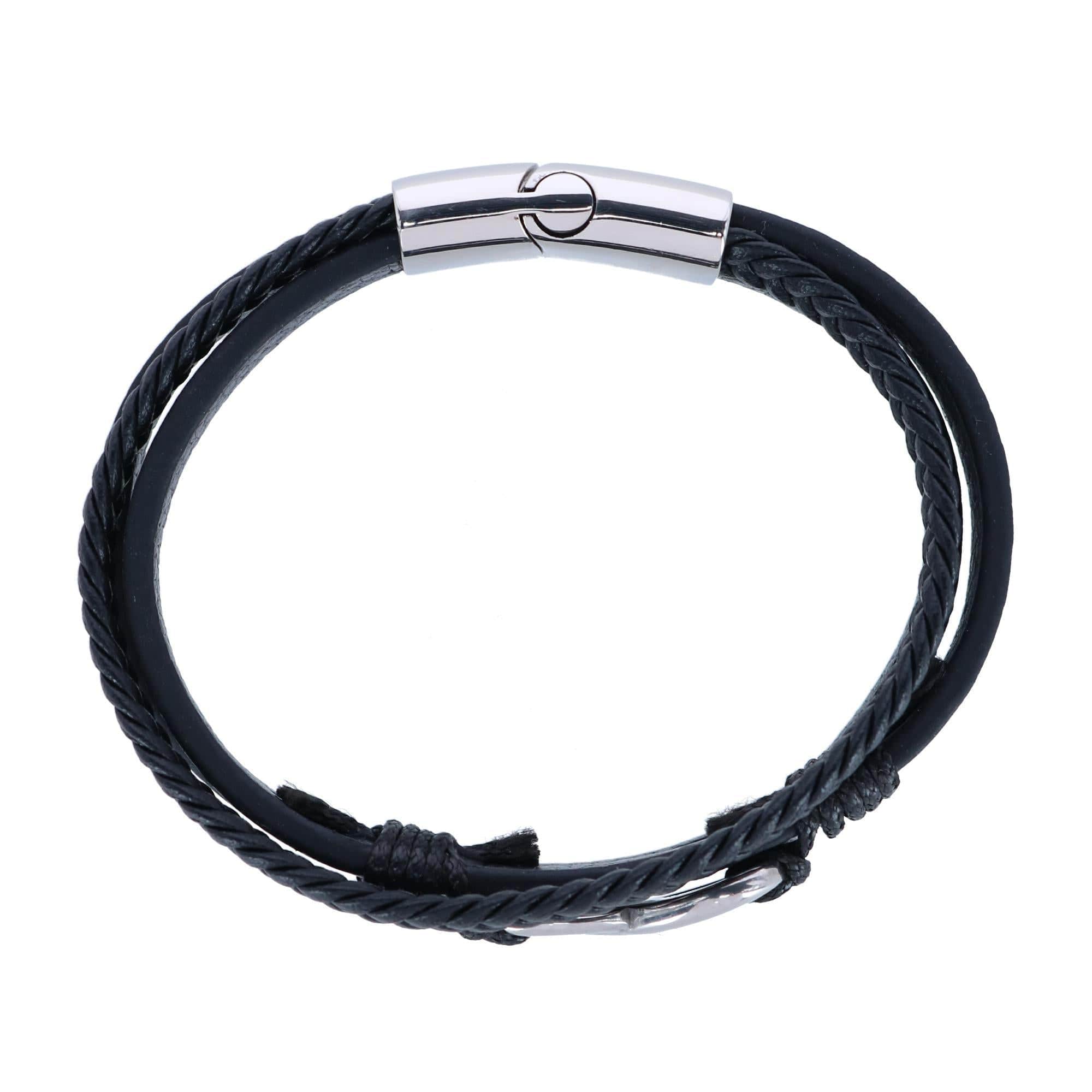 Infinity Triple Band Secure Clasp Leather Bracelet - Image 3
