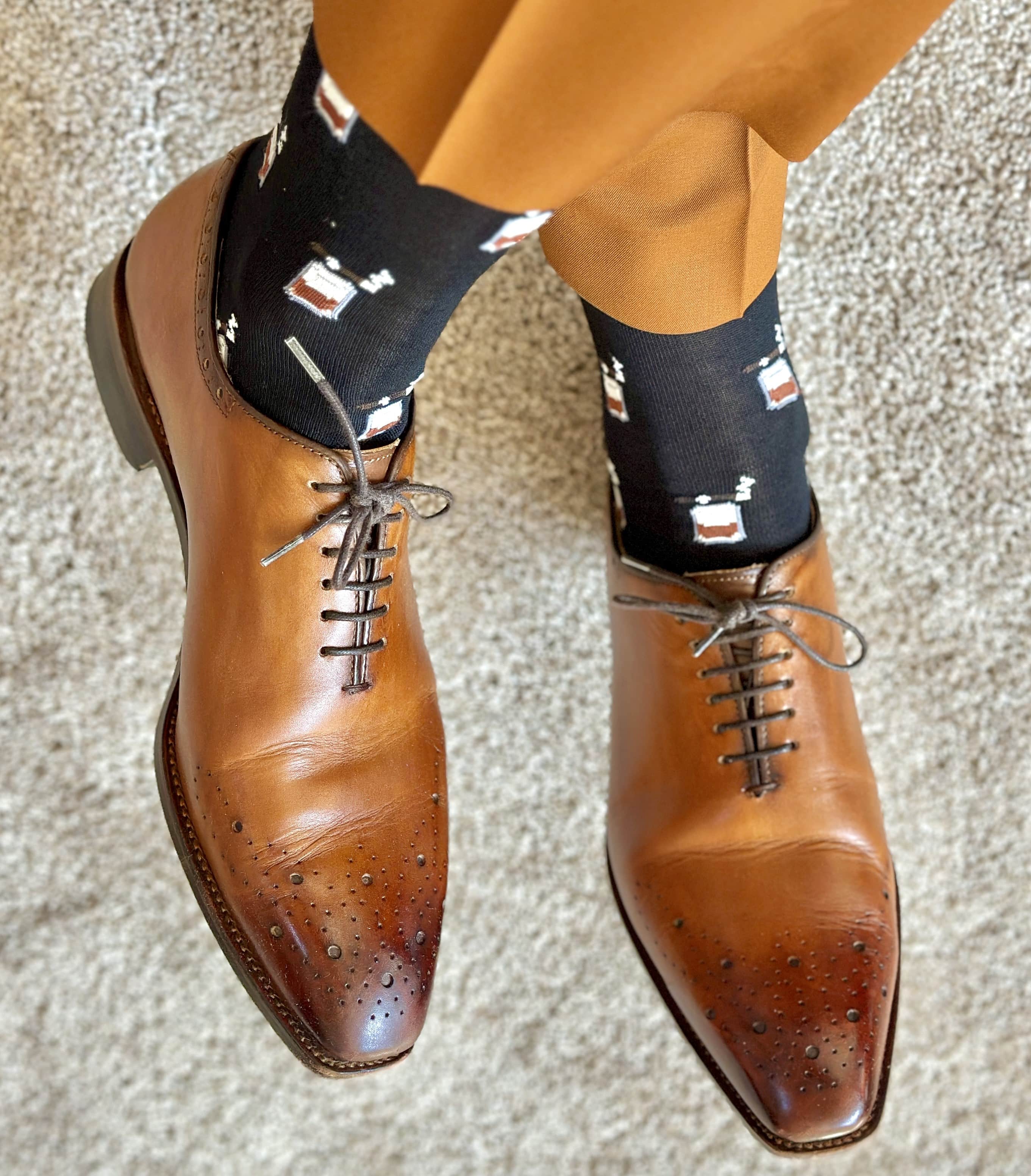 Jack's Bourbon and Cigar Over The Calf Mercerized Cotton Socks - Image 7