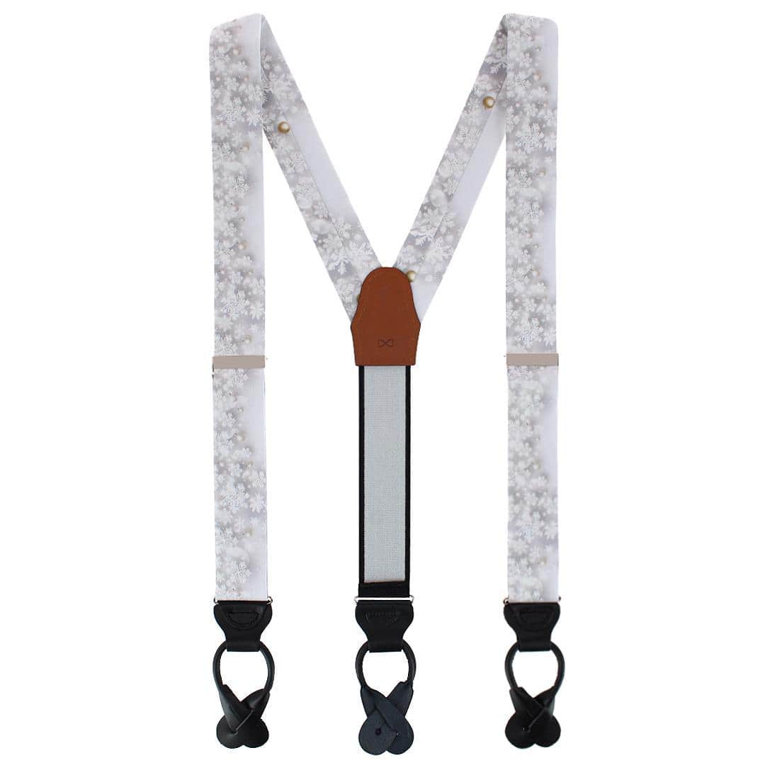 Jack's Frosty Winter Wonderland Silk Holiday Button End Braces - Image 3