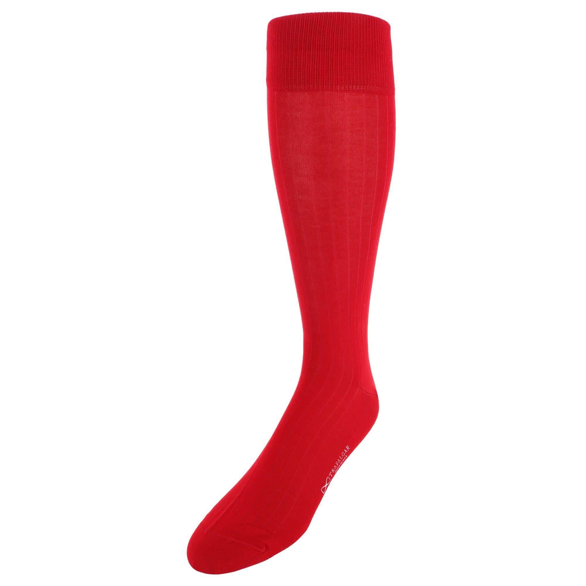 Jasper Mercerized Cotton Ribbed Mid-Calf Solid Color Socks - Image 10