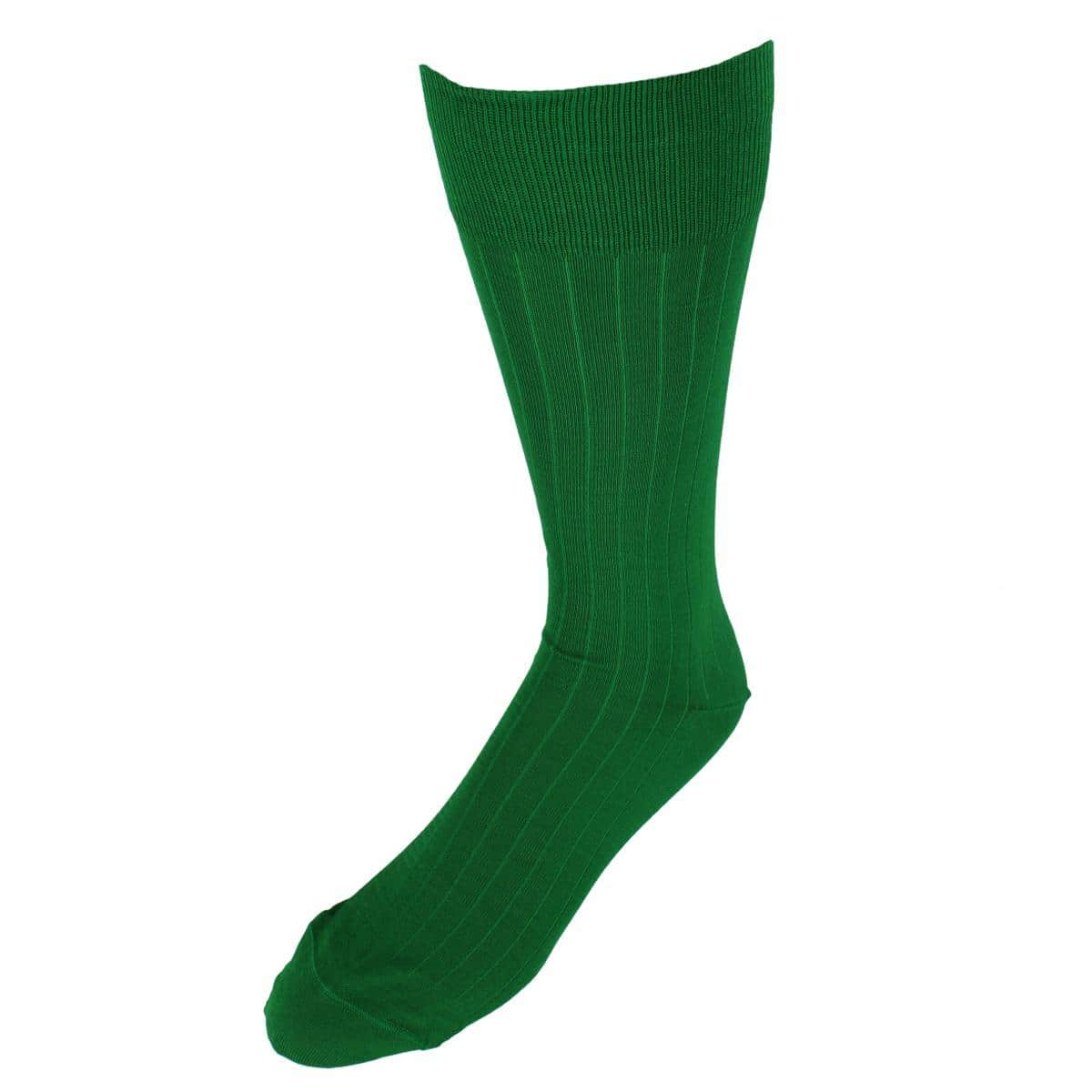 Jasper Mercerized Cotton Ribbed Mid-Calf Solid Color Socks - Image 12