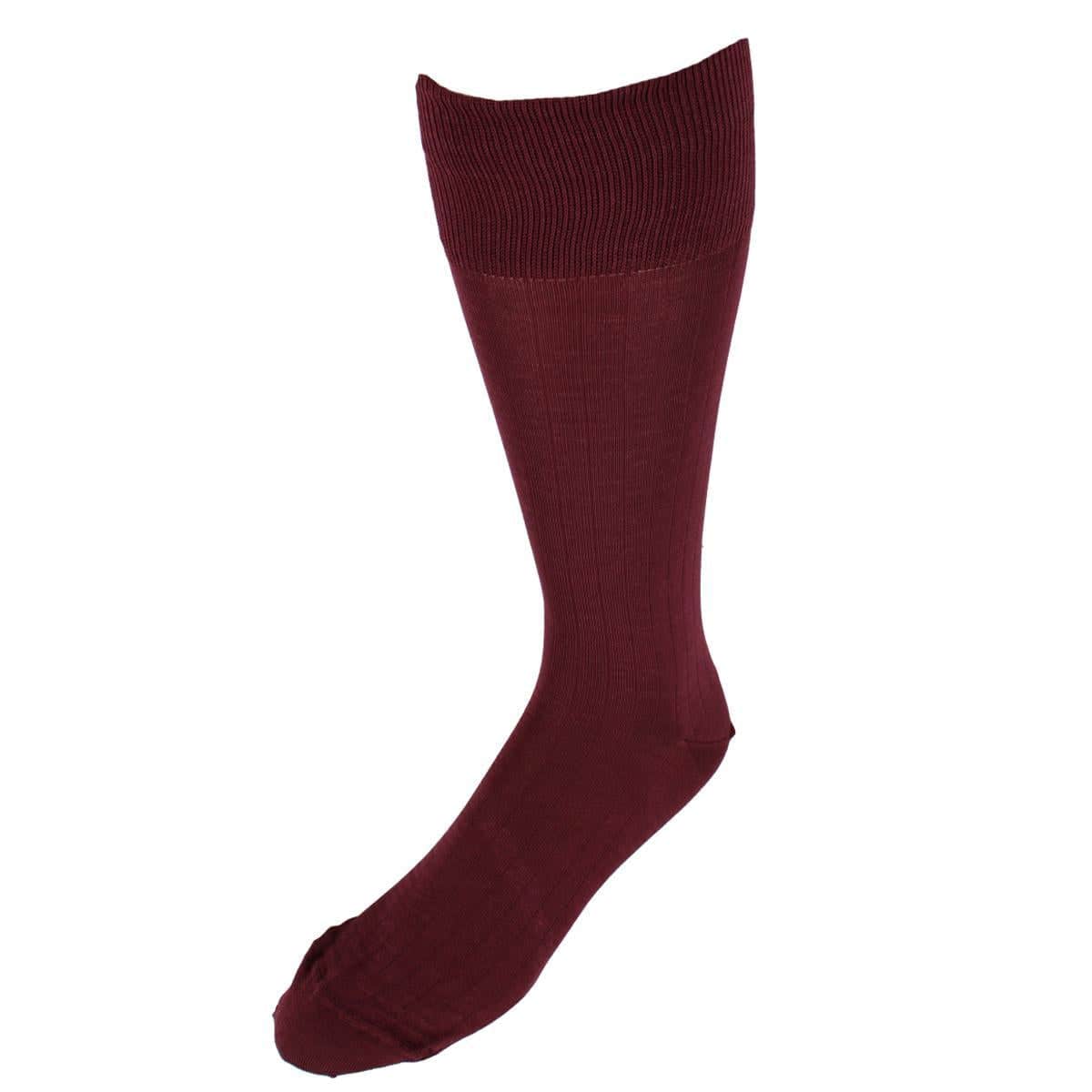 Jasper Mercerized Cotton Ribbed Mid-Calf Solid Color Socks - Image 13